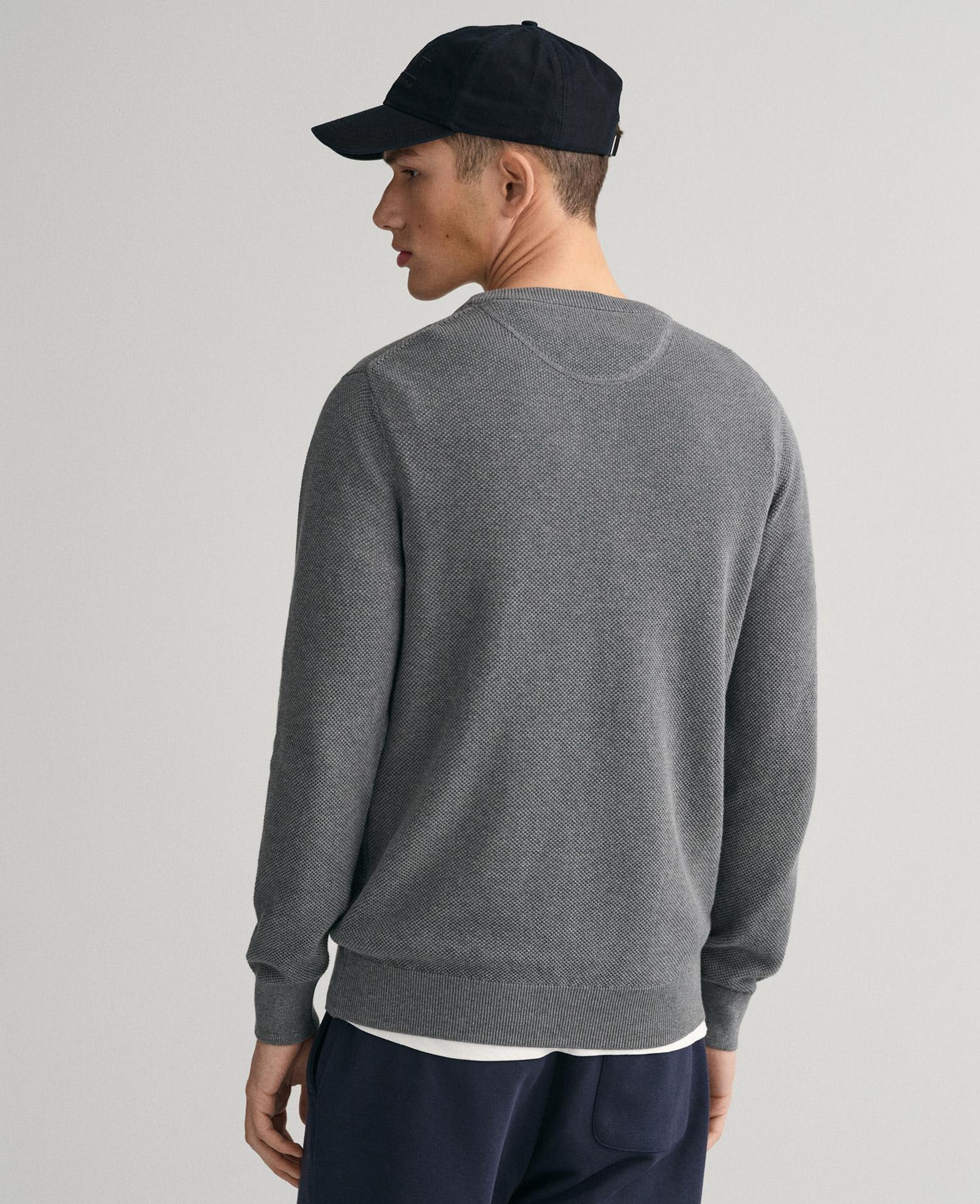 GANT Erkek Gri Regular Fit Bisiklet Yaka Kazak