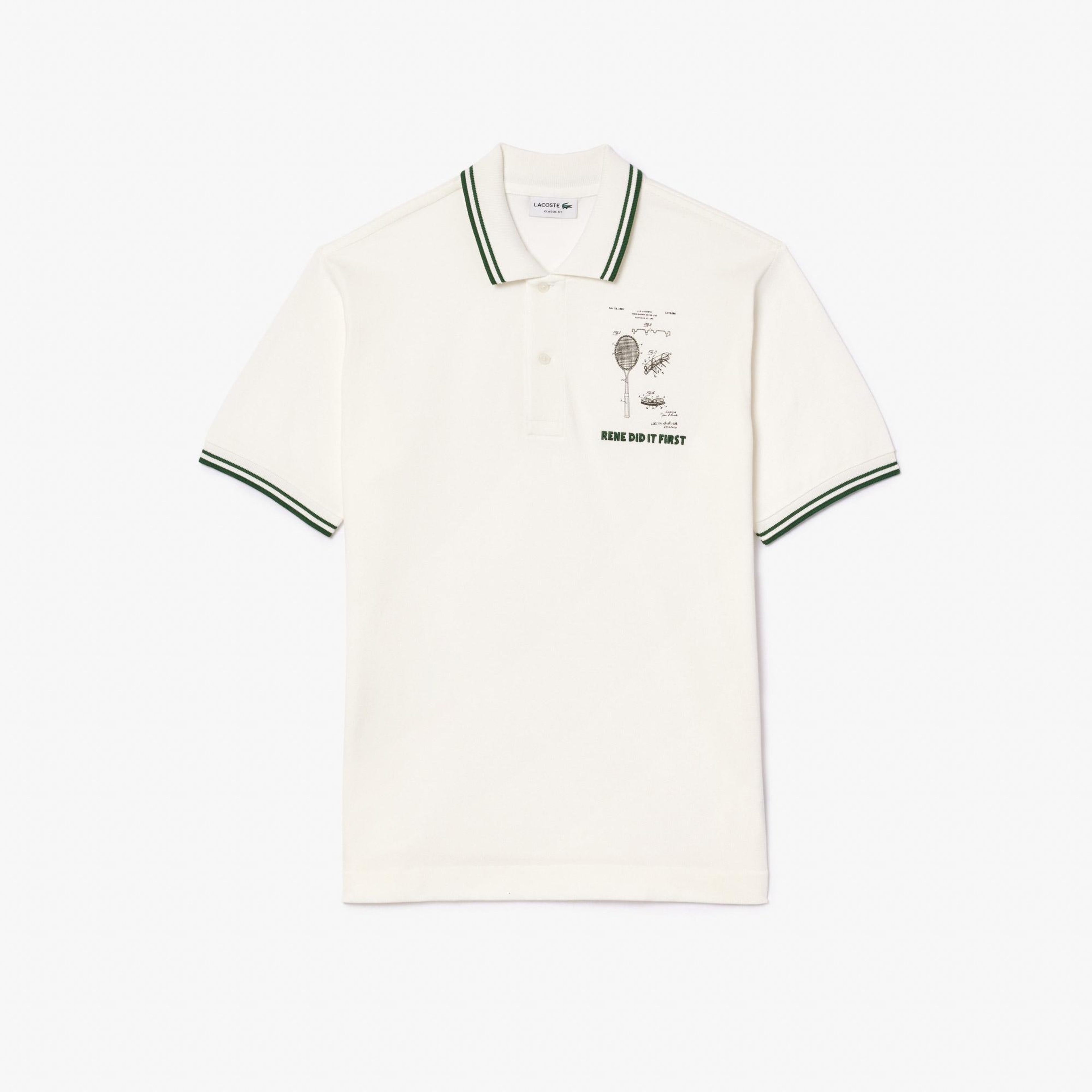 Lacoste L.12.12 Erkek Classic Fit Baskılı Beyaz Polo