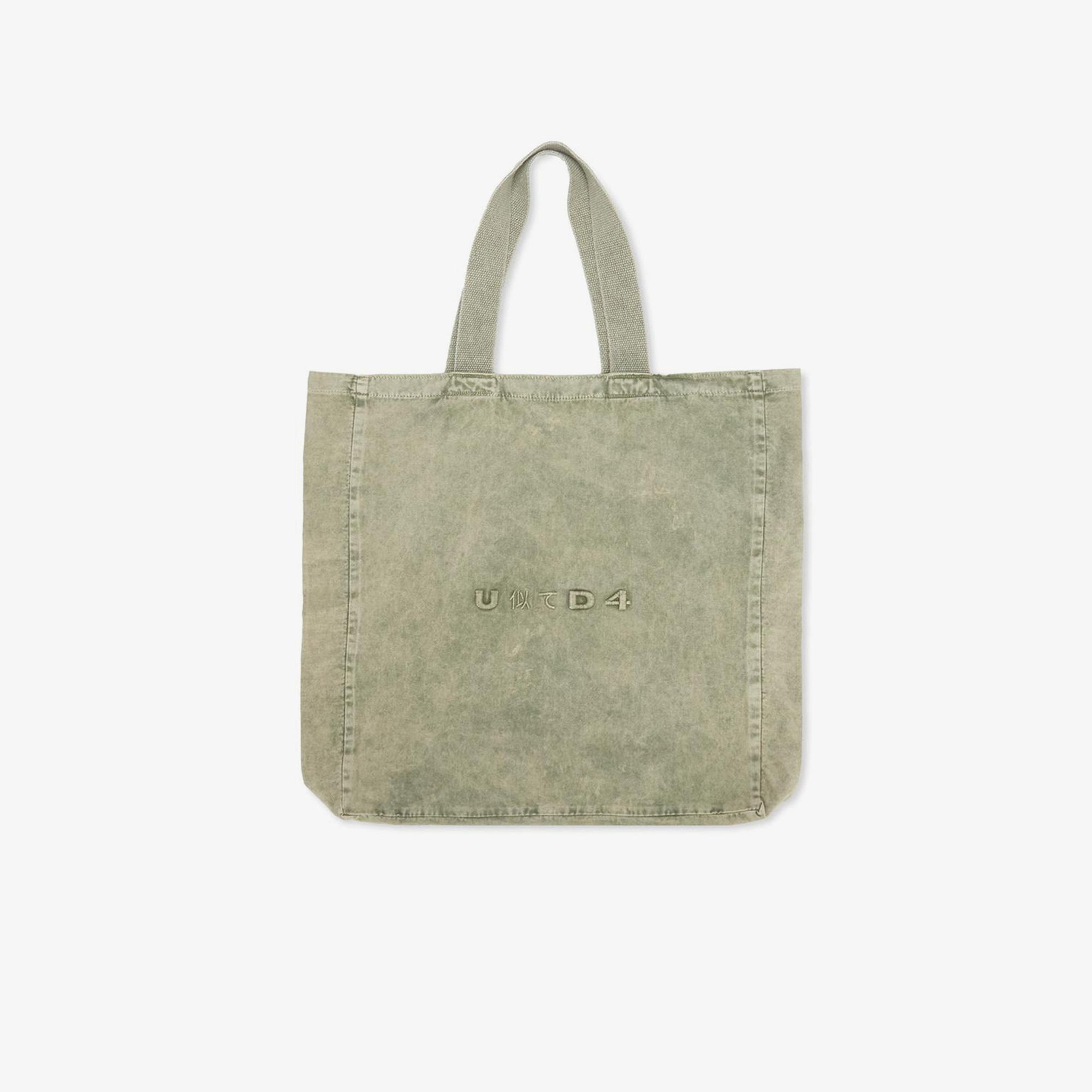 UNITED4 Washed Denim Japan Tote Unisex Haki Tote Çanta