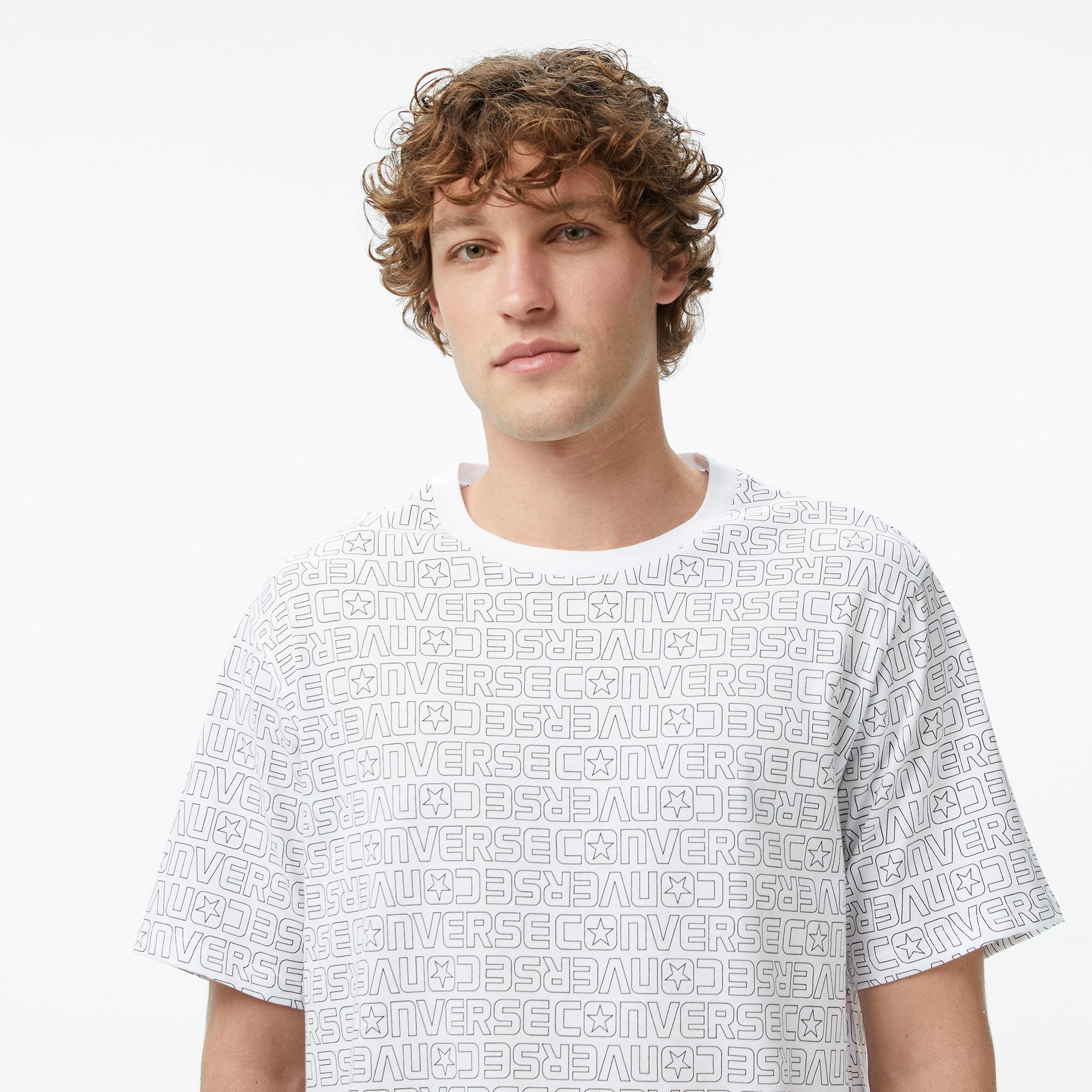 Converse Erkek Beyaz 3D Logo T-Shirt