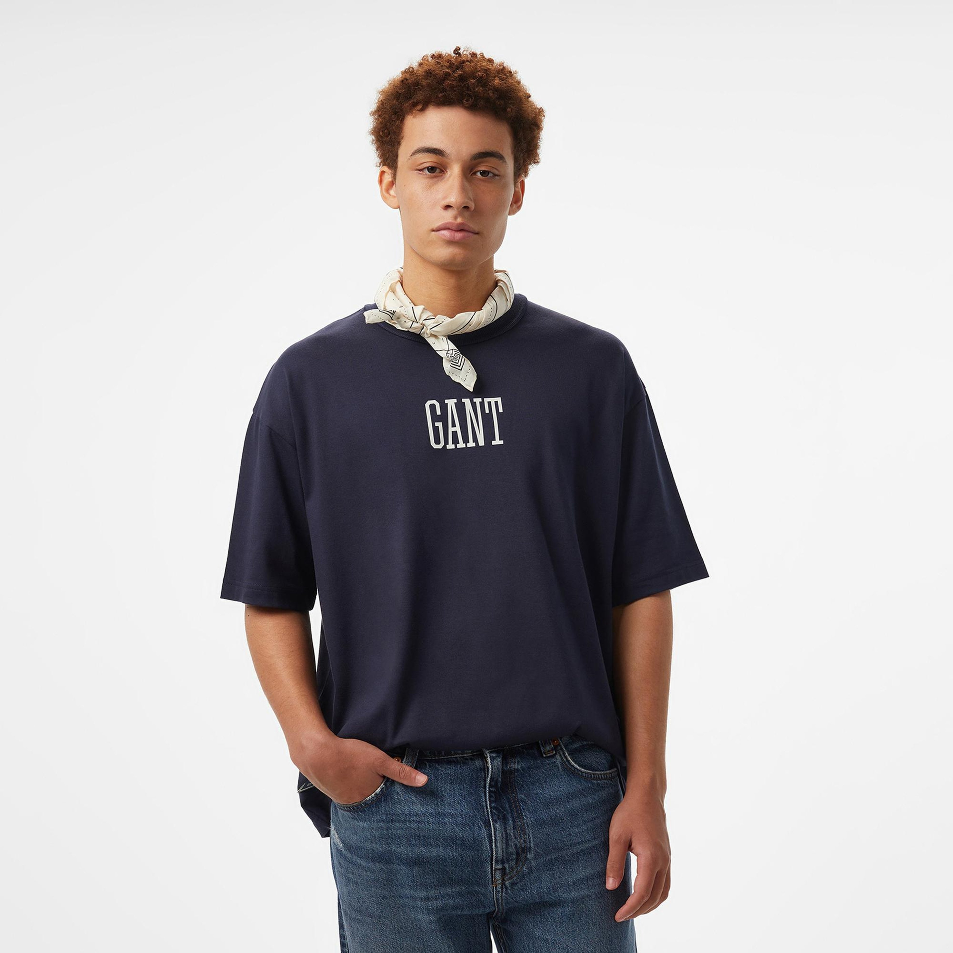 Hoss X Gant New Generation Unisex Lacivert T-Shirt