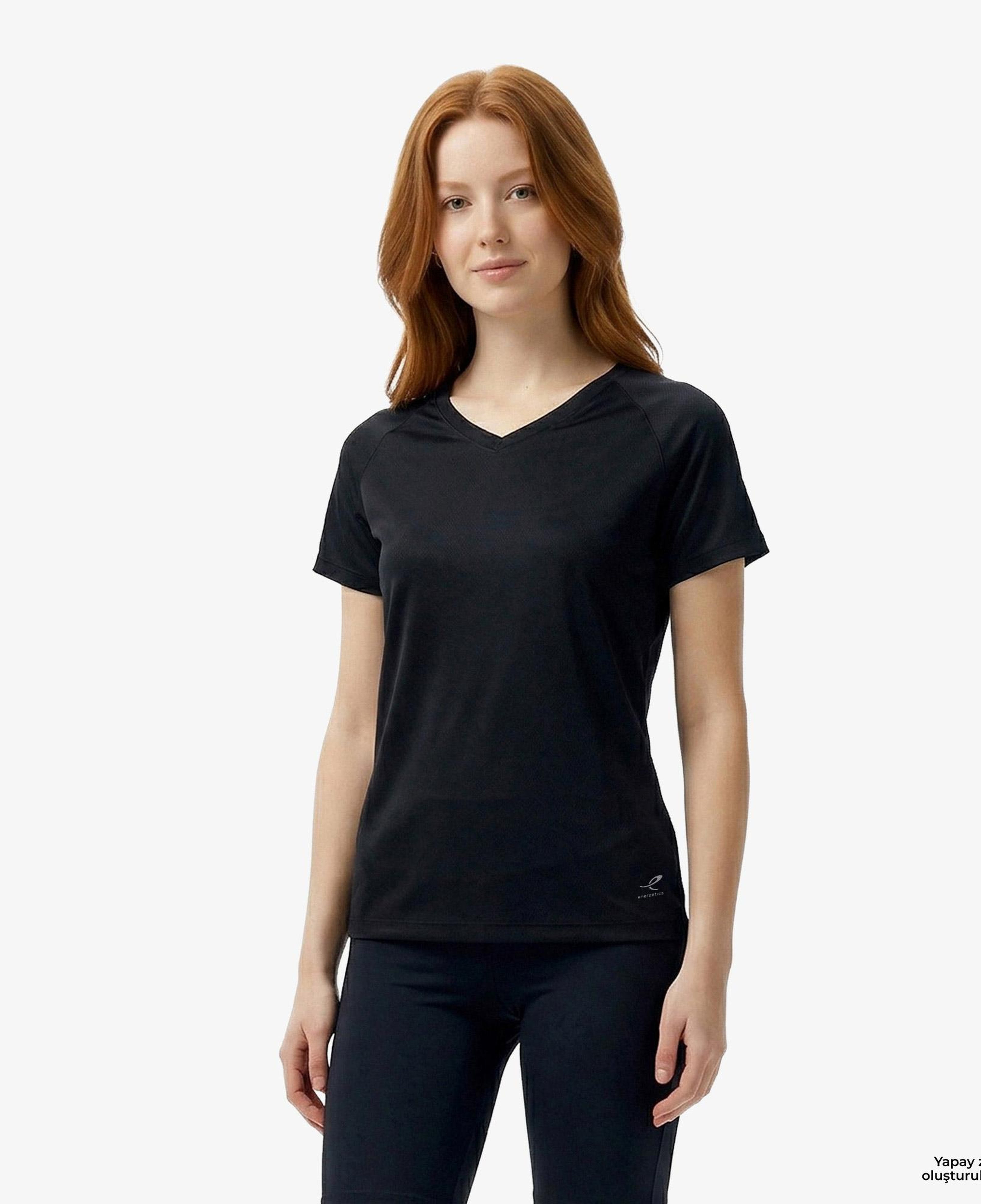 Energetics Natalja Ss Kadın Siyah Koşu T-Shirt
