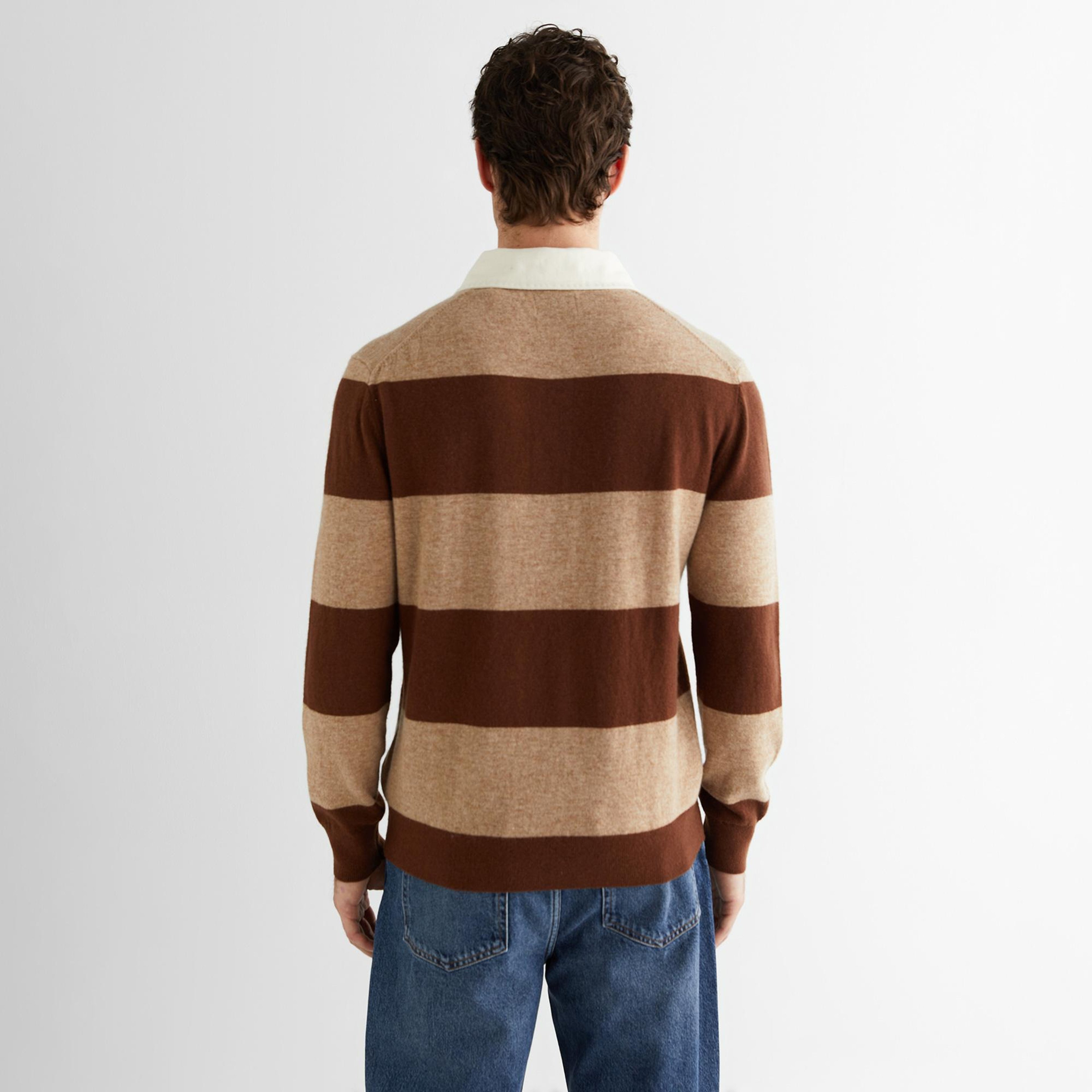 GANT Erkek Bej Regular Fit Yün Karışımlı Polo Yaka Yün Karışımlı Triko