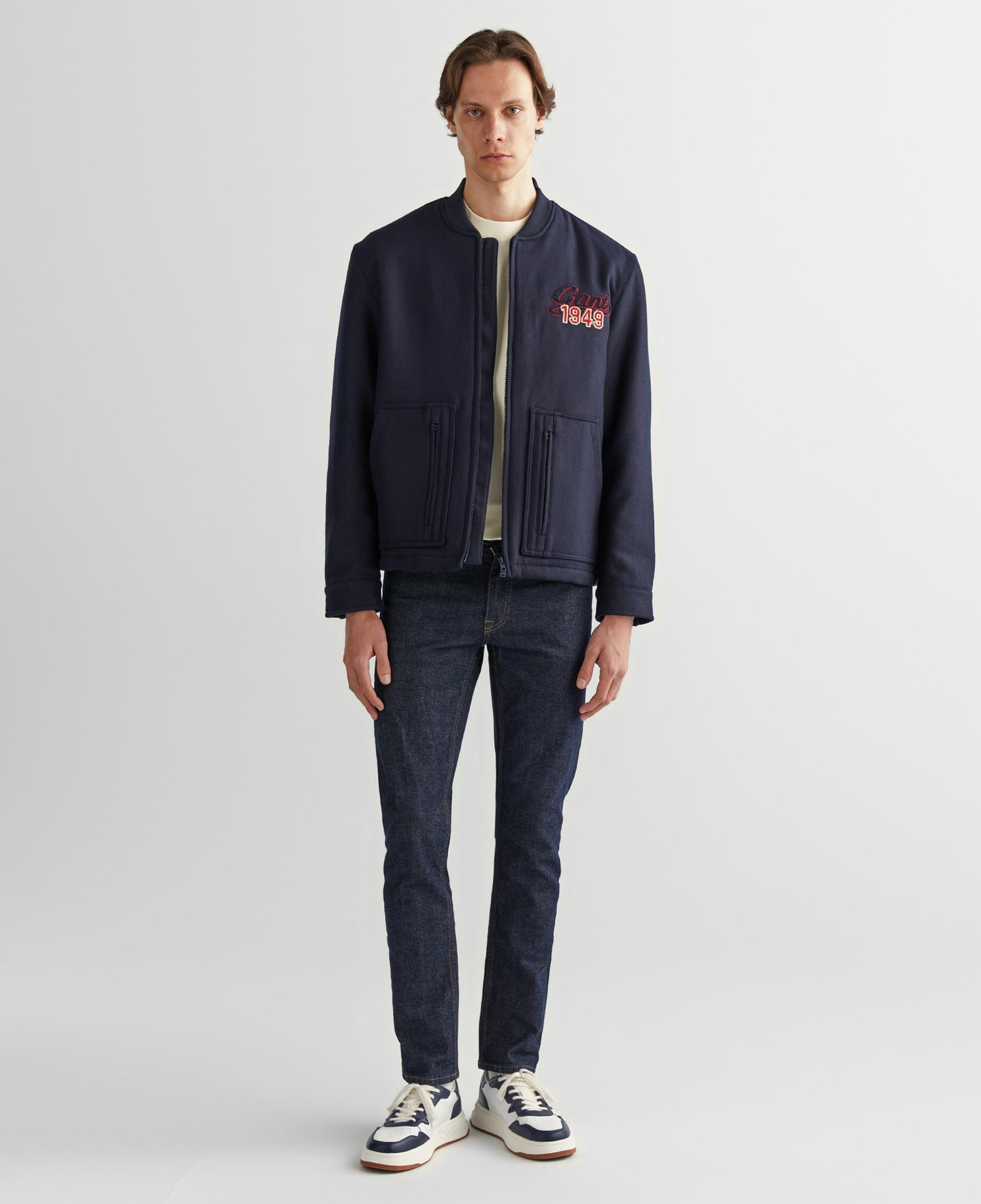 GANT Erkek Lacivert Oversize Fit Hakim Yaka Logolu Ceket