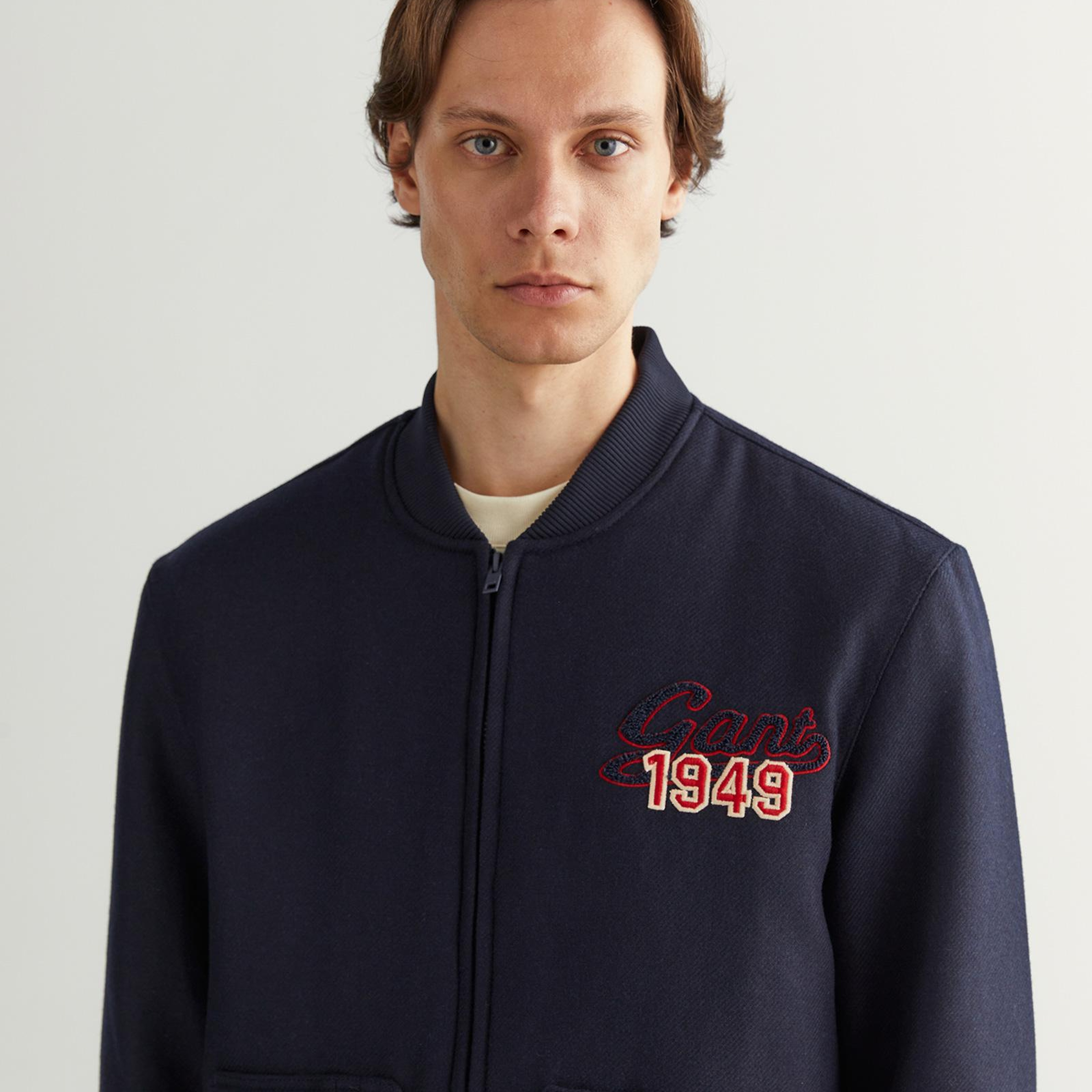 GANT Erkek Lacivert Oversize Fit Hakim Yaka Logolu Ceket