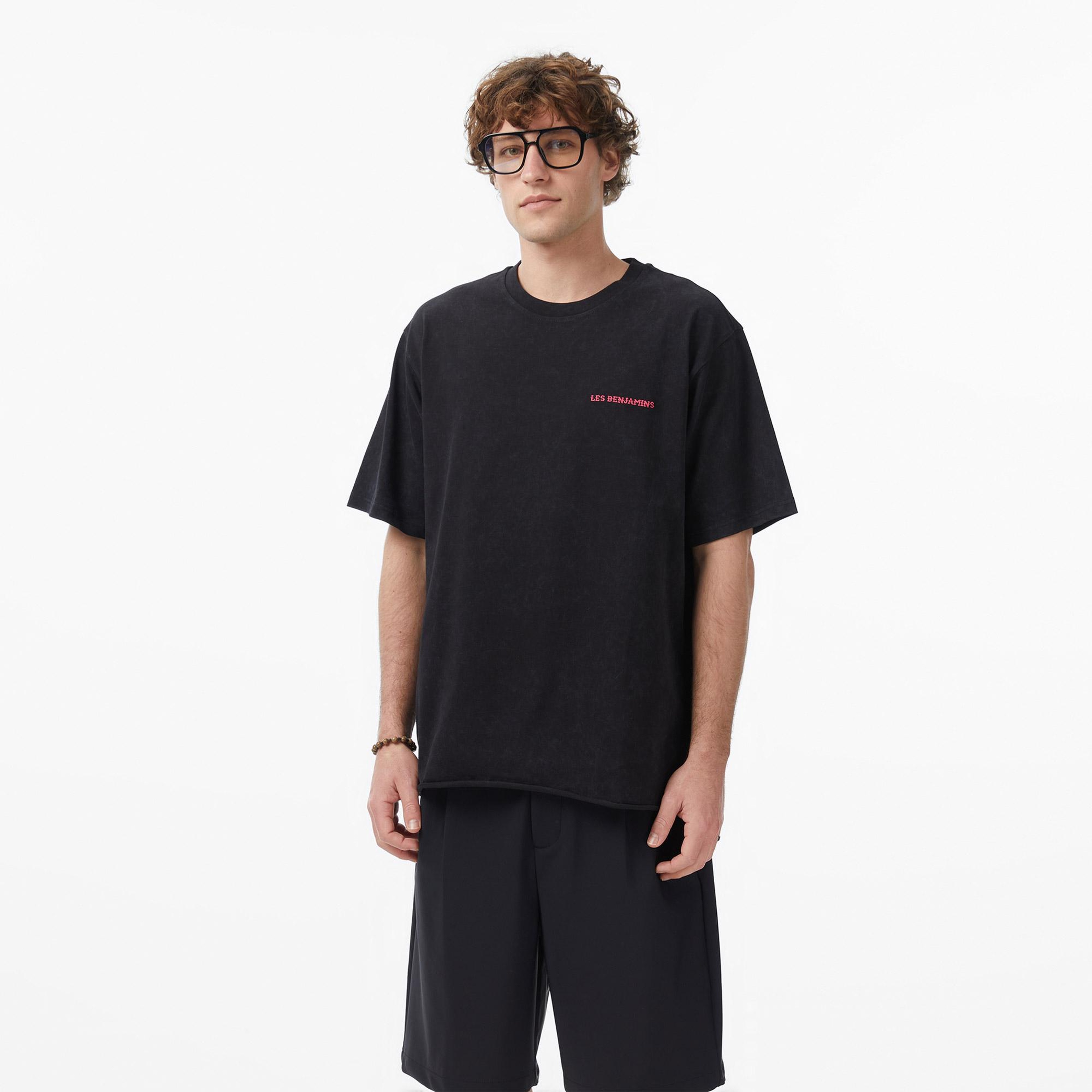 Les Benjamins Regular Fit Erkek Siyah T-Shirt