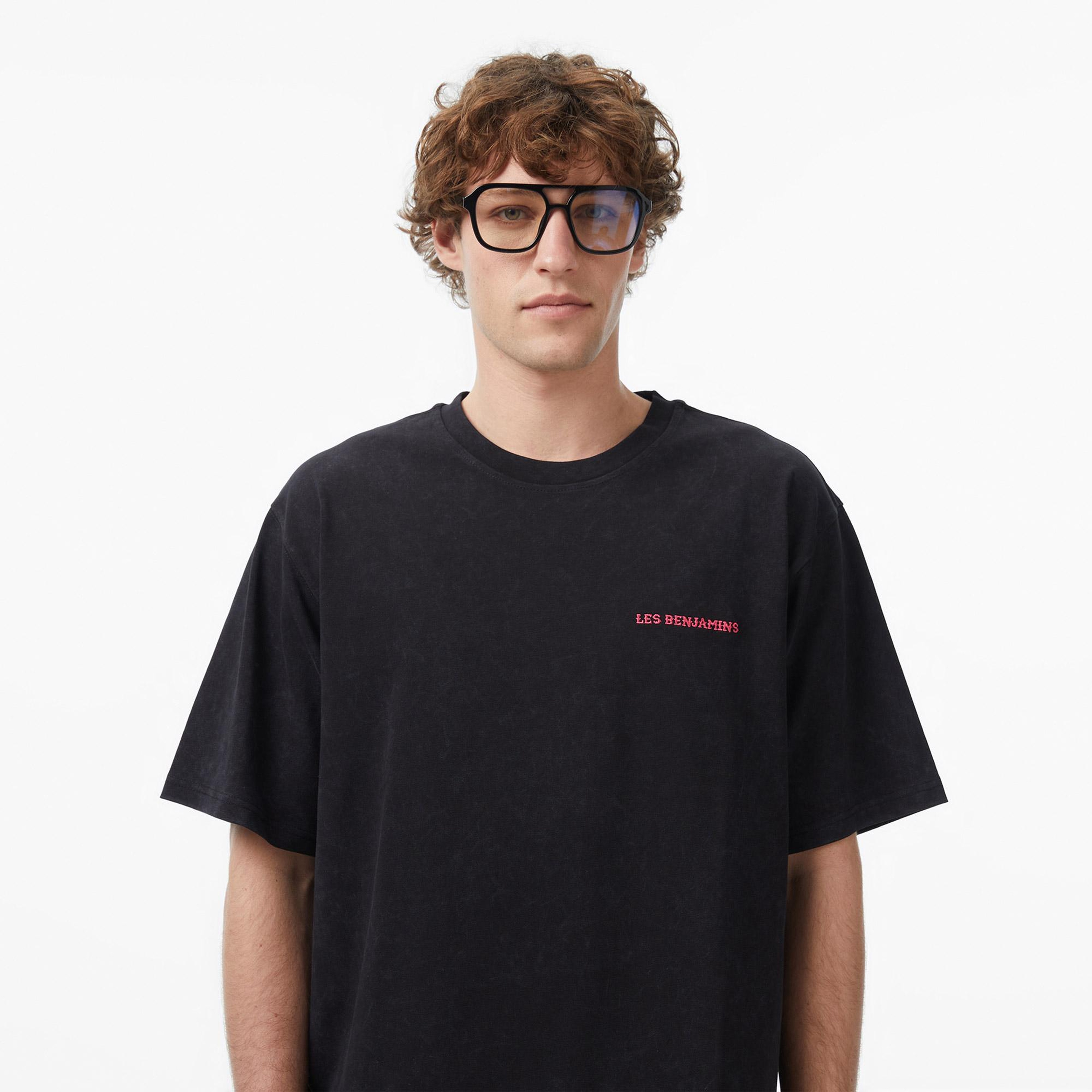 Les Benjamins Regular Fit Erkek Siyah T-Shirt