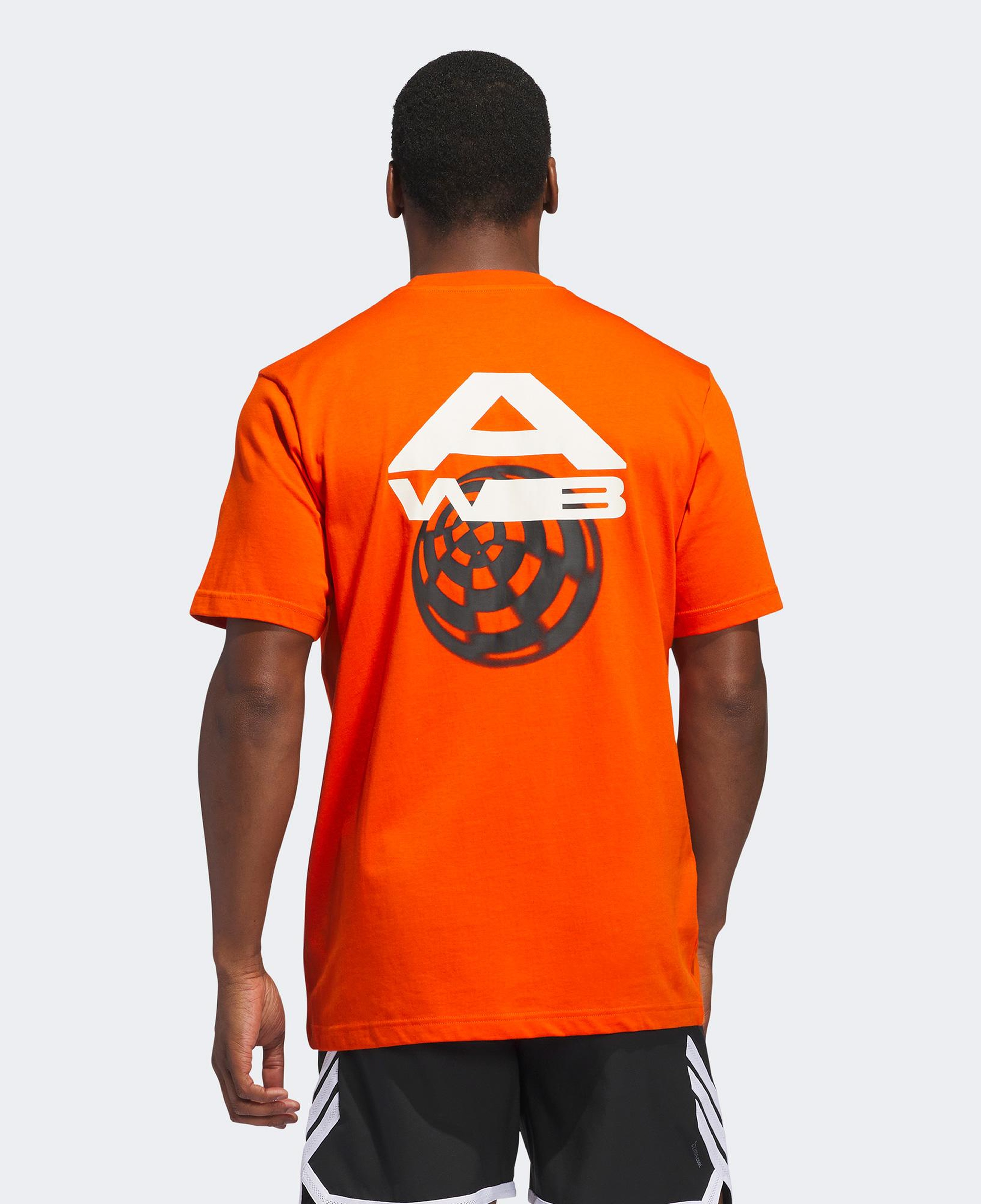 adidas Basketbol Baskılı Erkek Turuncu T-Shirt