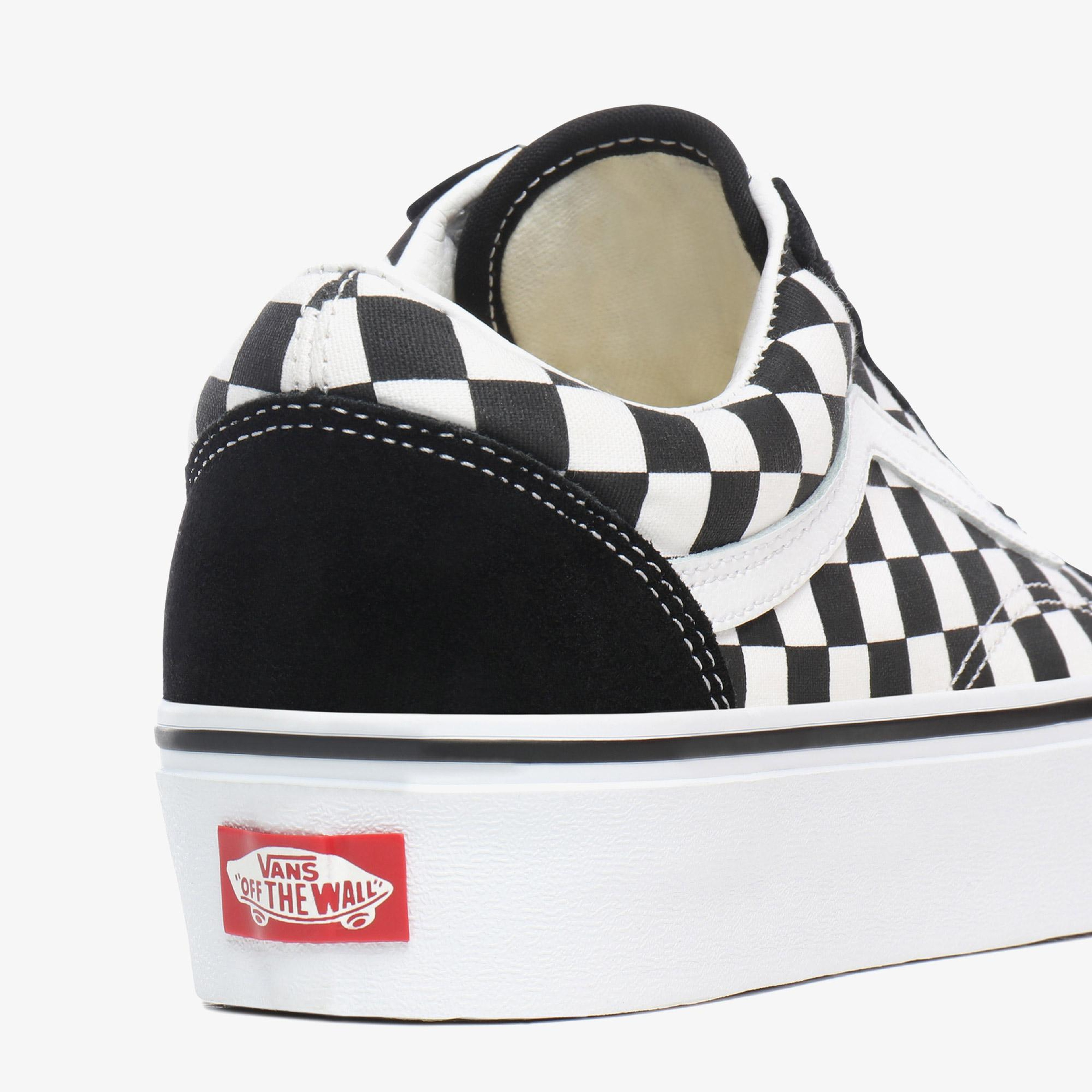 Vans Old Skool Platform Checkerboard Kadın Platform Siyah Sneaker