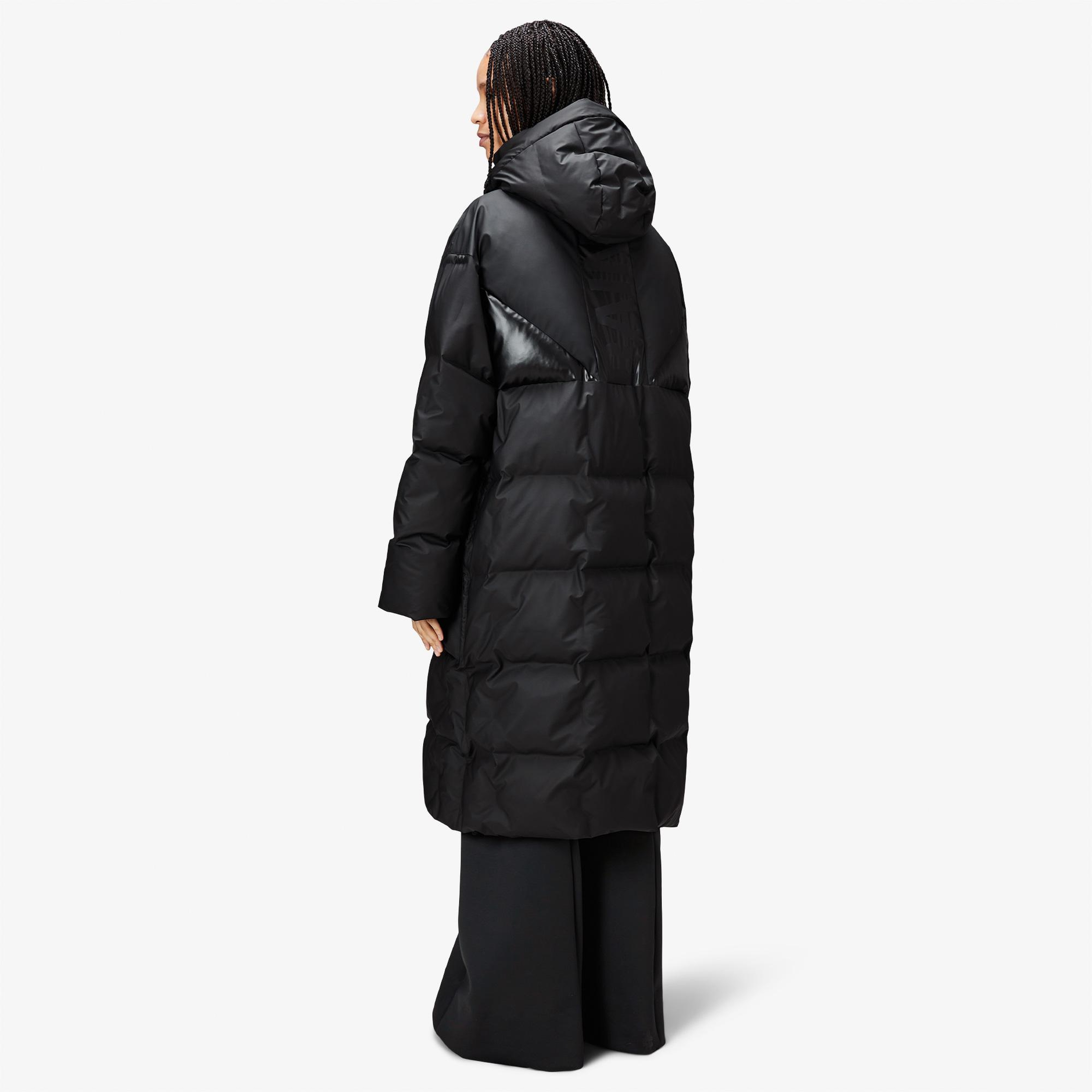 Rains Alta Long Puffer Erkek Siyah Mont