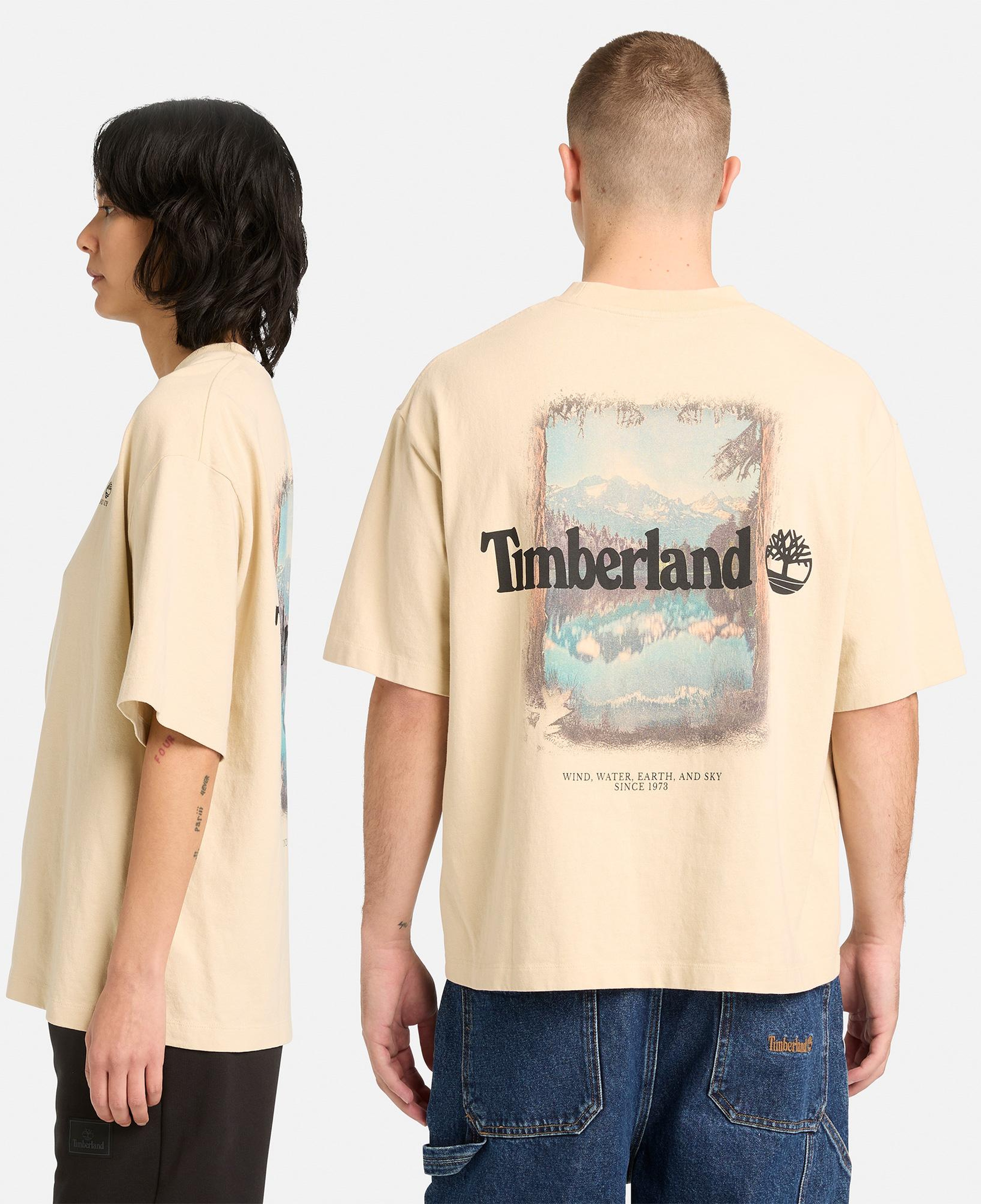 Timberland Outdoor Photo Back Graphic Erkek Gri T-Shirt