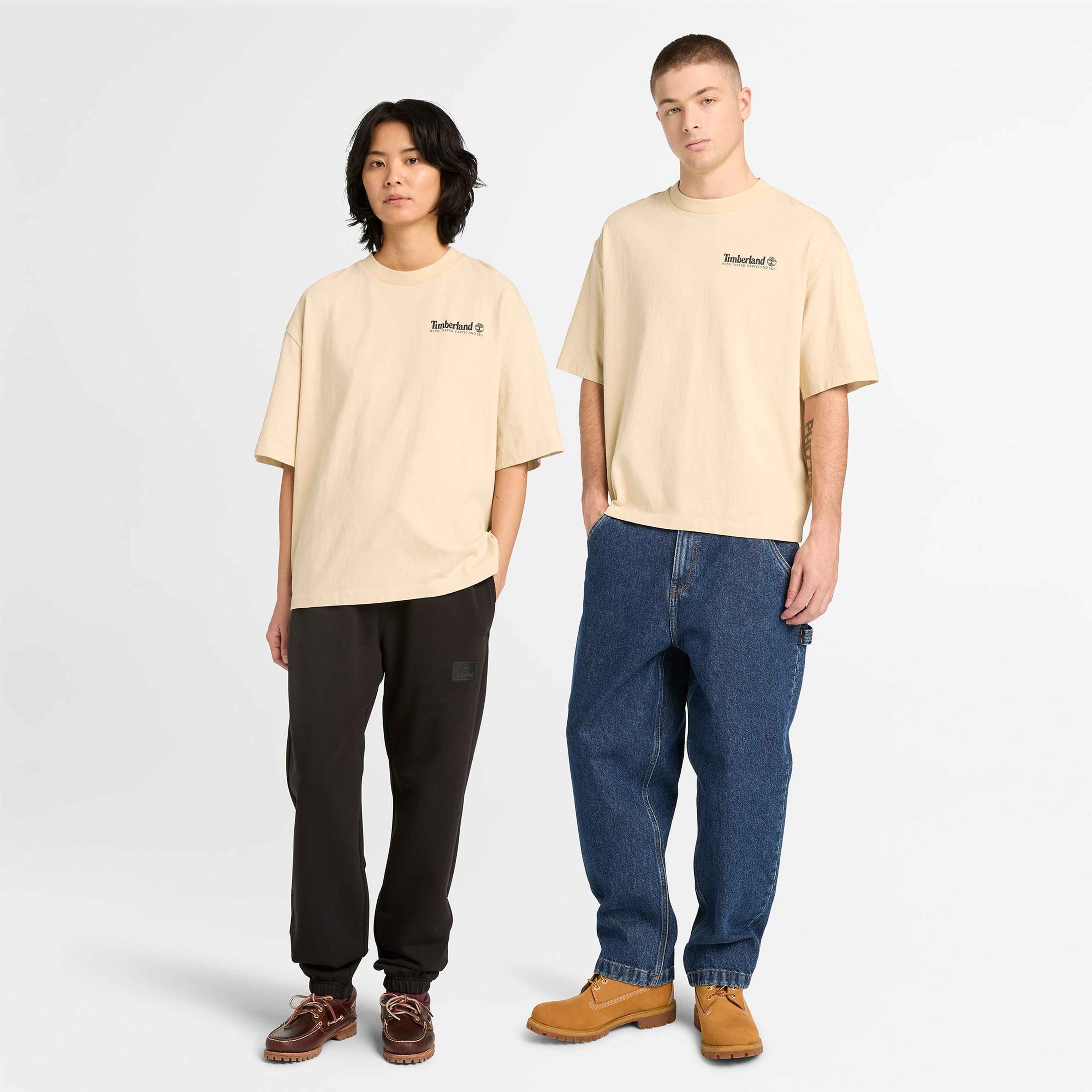 Timberland Outdoor Photo Back Graphic Erkek Gri T-Shirt