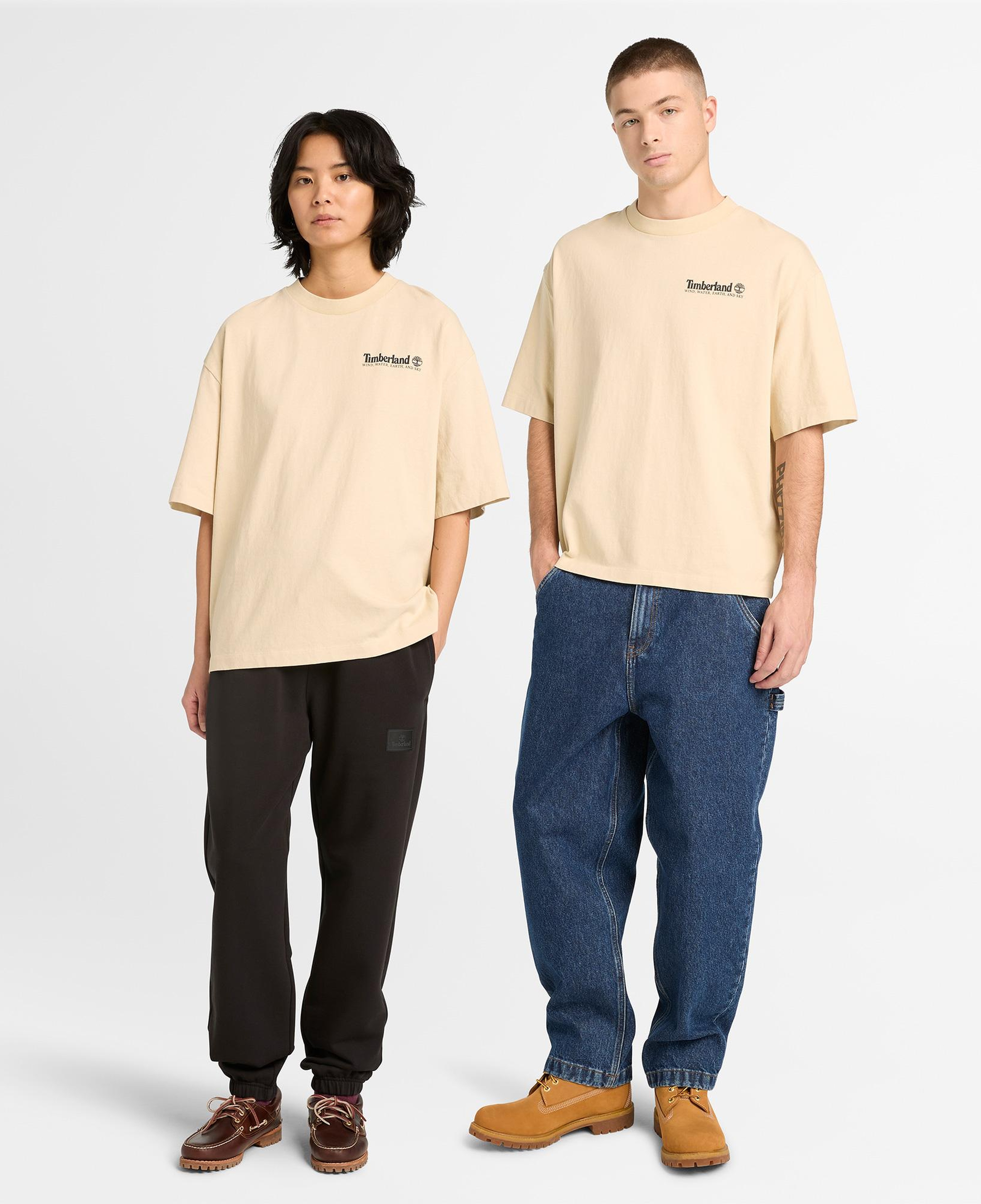 Timberland Outdoor Photo Back Graphic Erkek Gri T-Shirt
