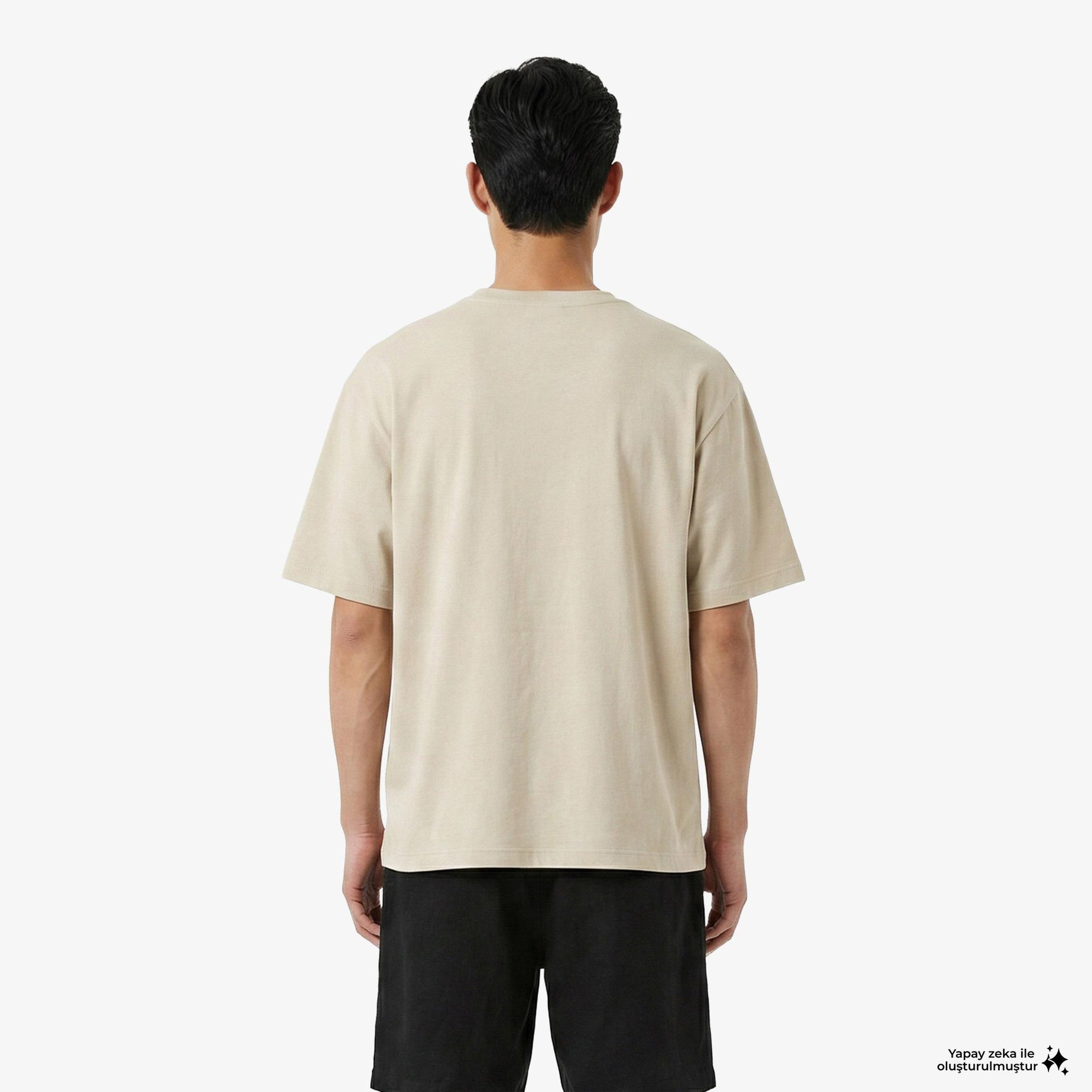 UNITED4 Regular Fit Erkek Krem T-Shirt