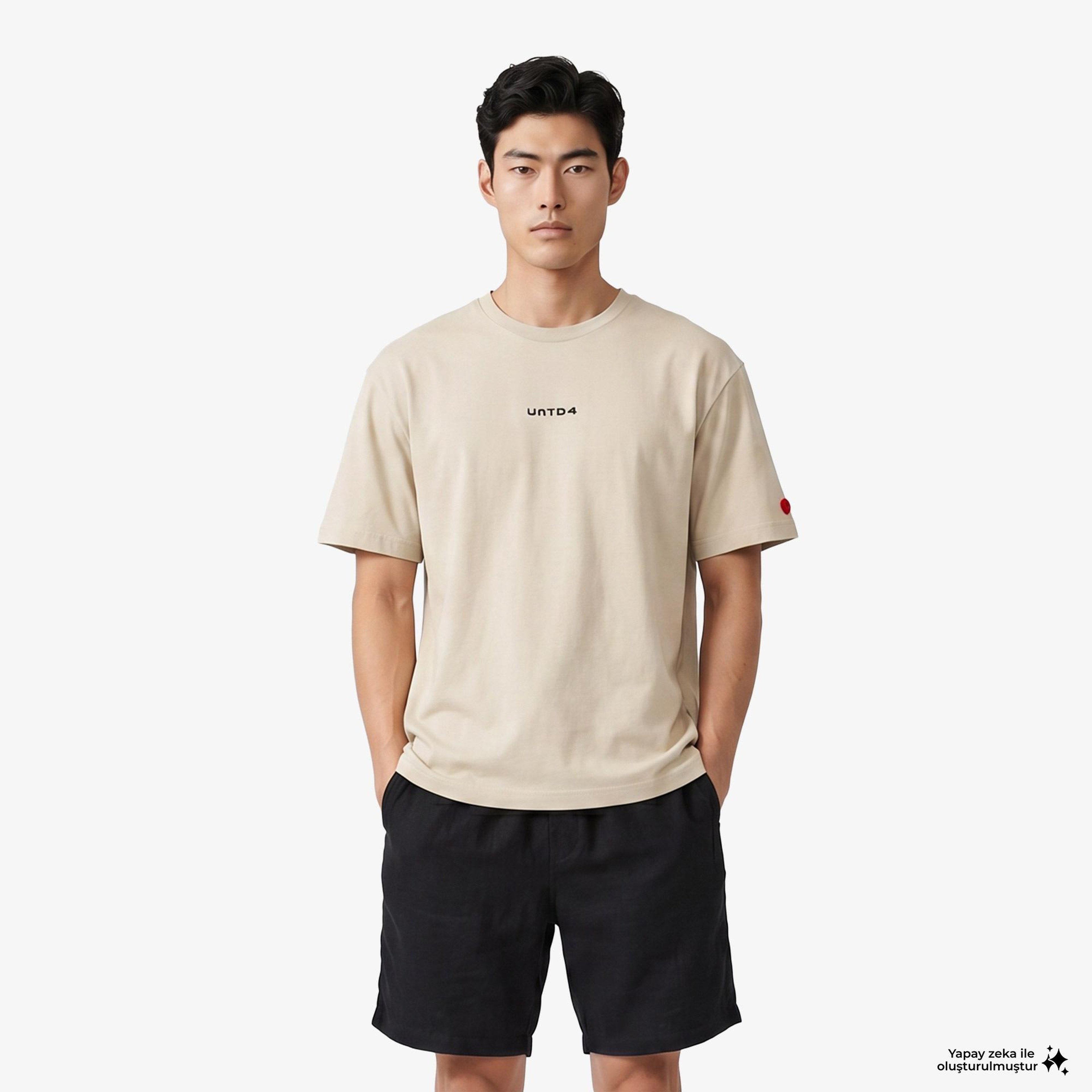 UNITED4 Regular Fit Erkek Krem T-Shirt