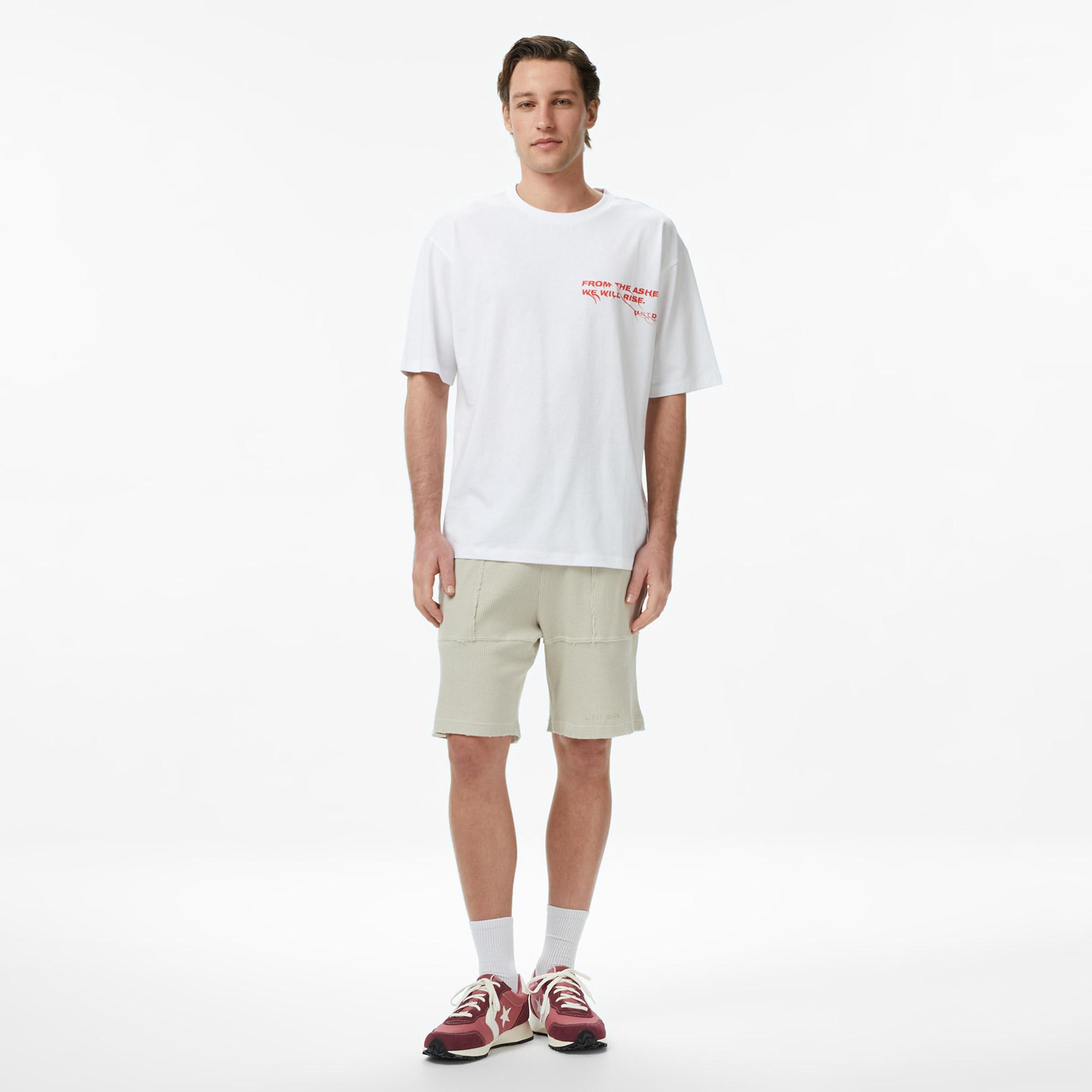 UNITED4 Regular Fit Erkek Beyaz T-Shirt