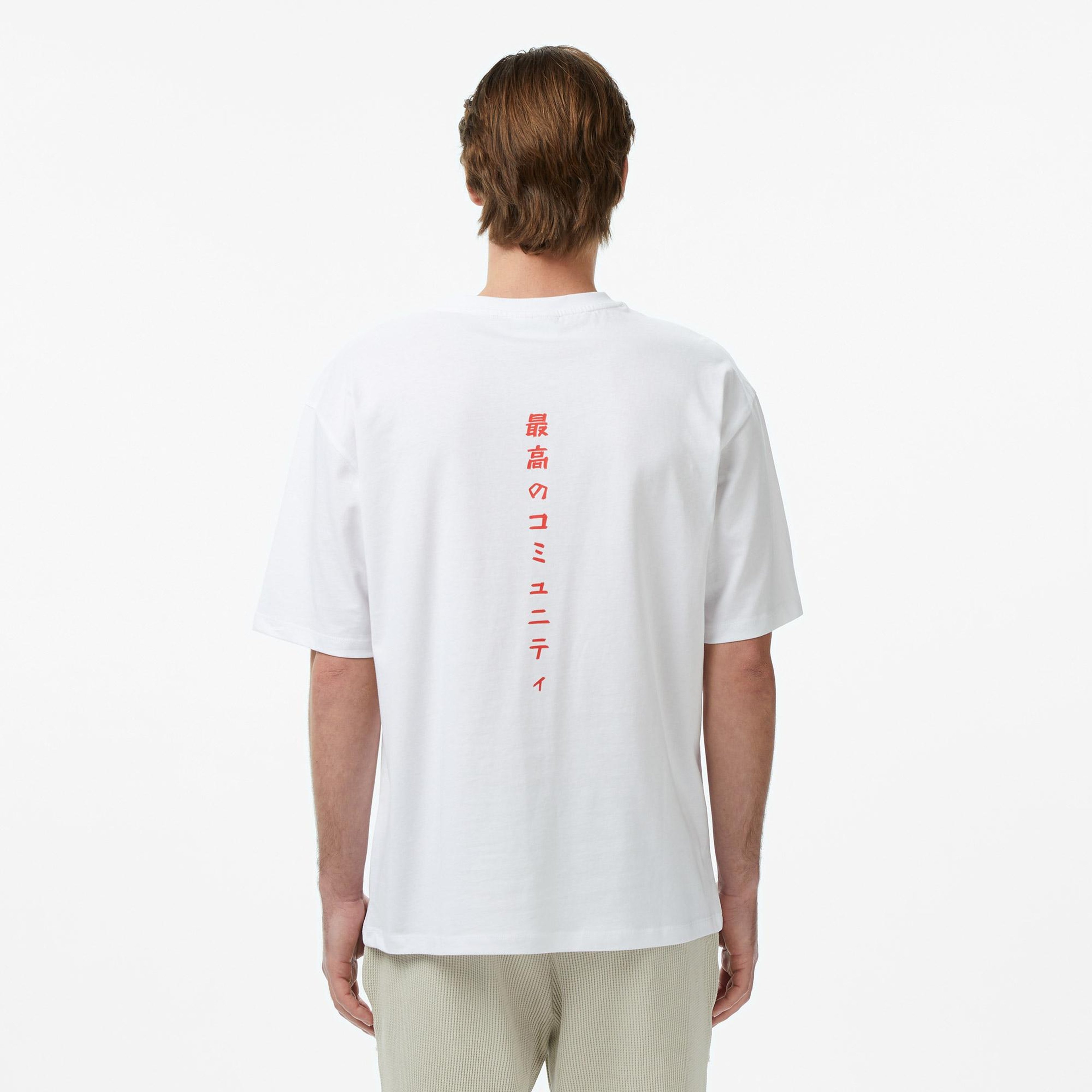 UNITED4 Regular Fit Erkek Beyaz T-Shirt