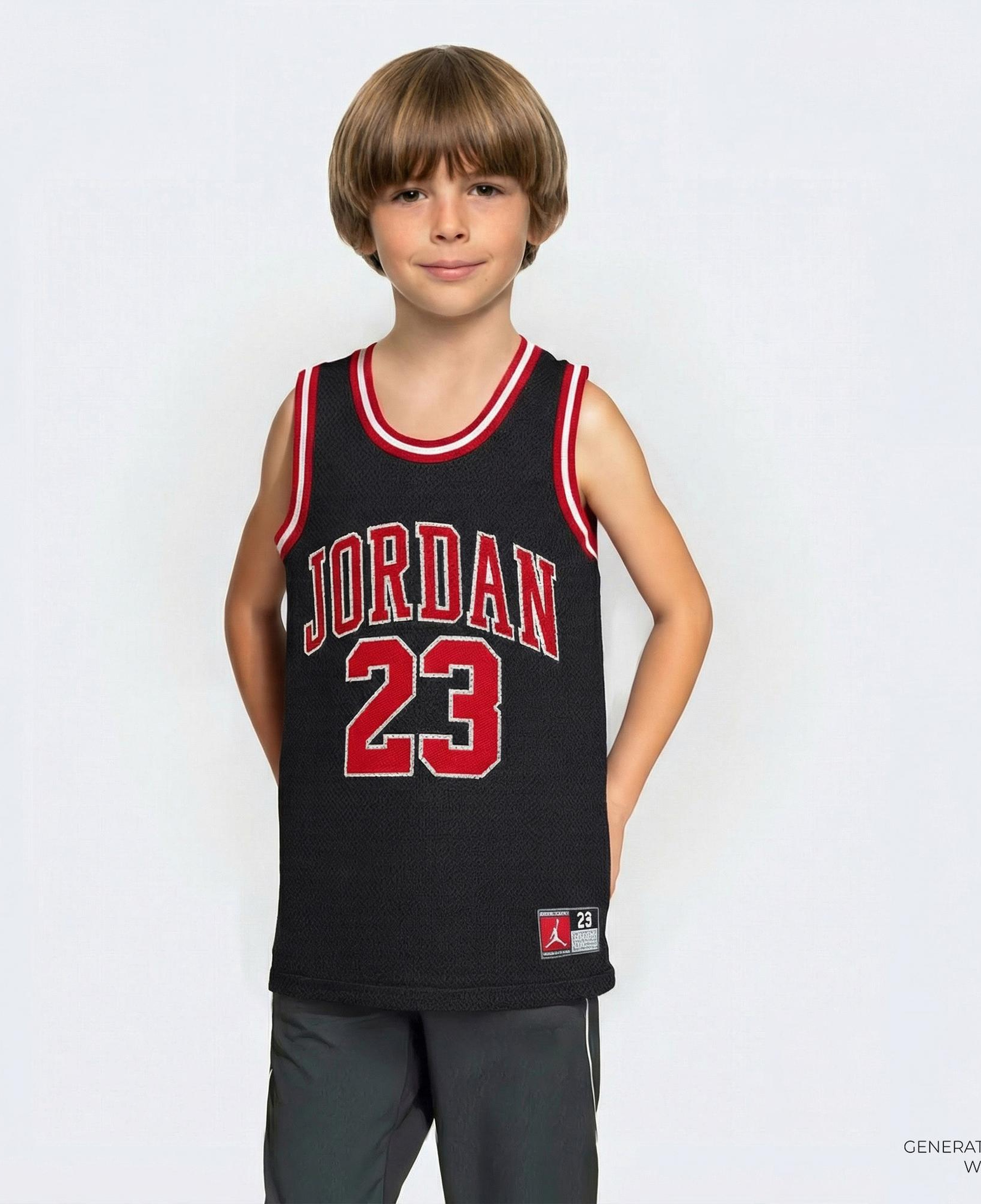 Jordan 23 Jersey Çocuk Siyah Kolsuz T-Shirt