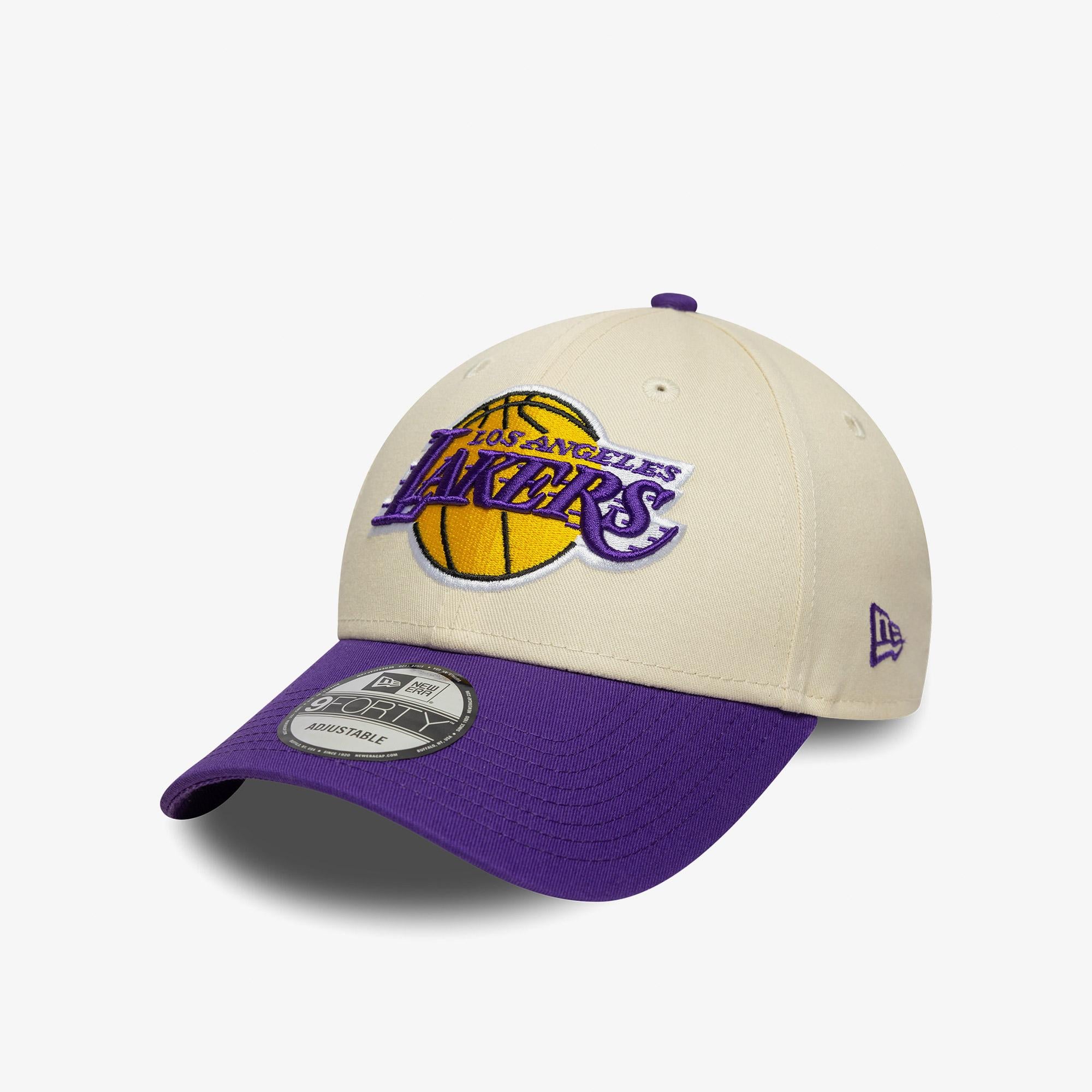 New Era Nba Colourblock 9Forty Los Angeles Lakers Unisex Bej Şapka