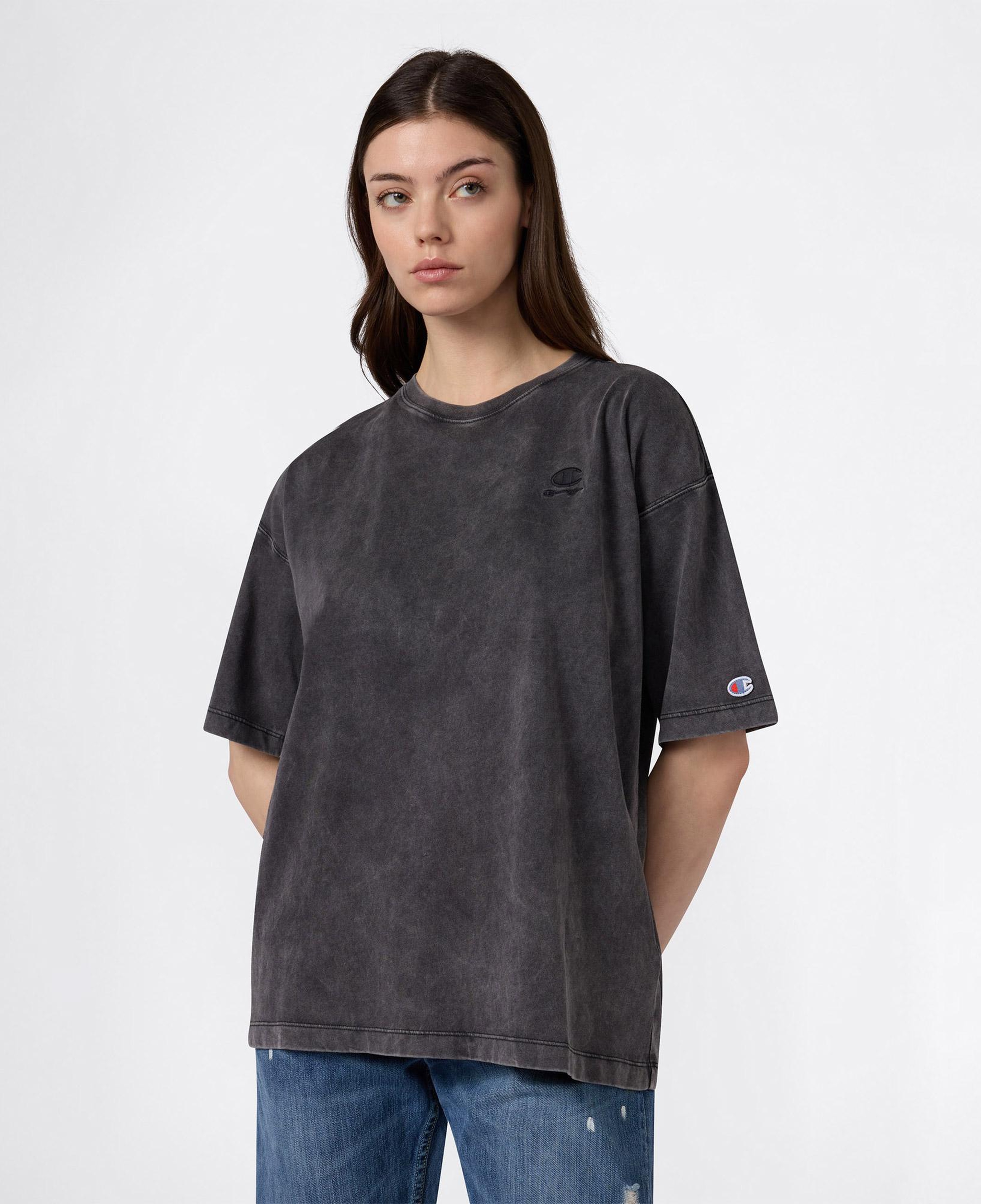 Champion Crewneck Regular Fit Kadın Gri T-Shirt