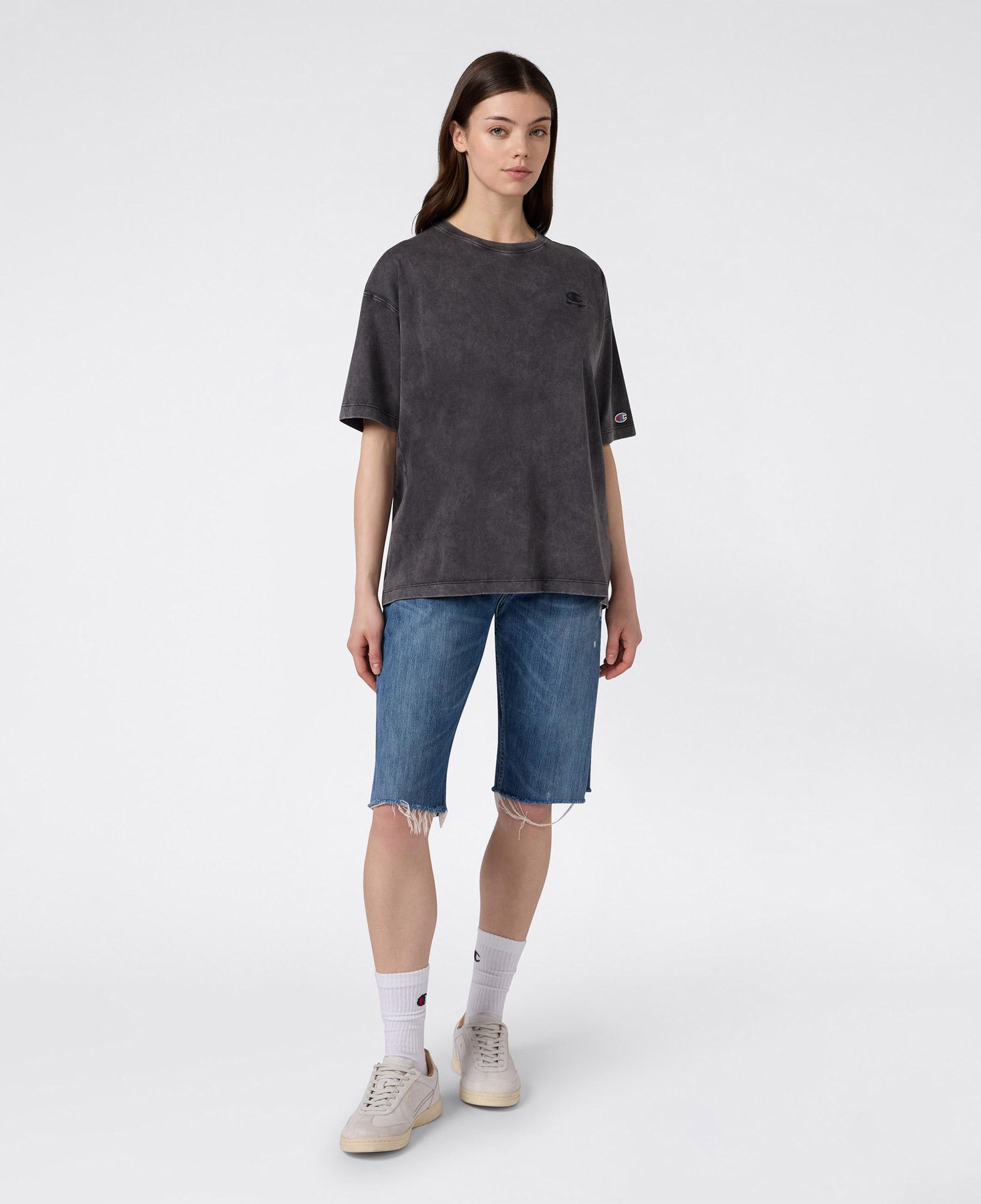 Champion Crewneck Regular Fit Kadın Gri T-Shirt