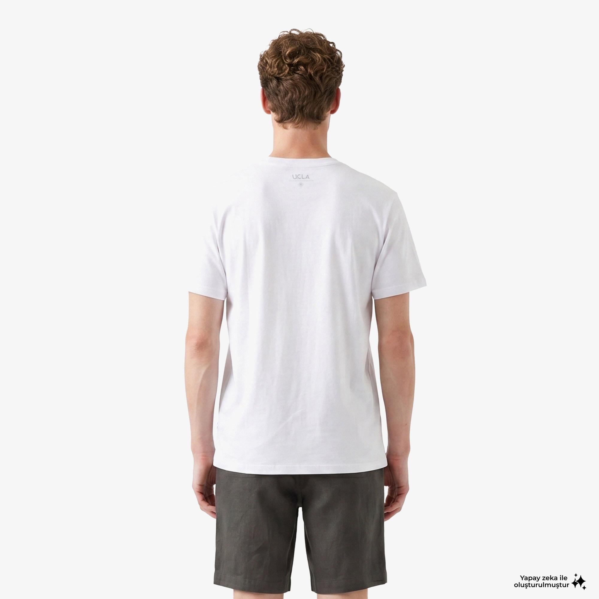 Ucla Regular Fit Erkek Beyaz T-Shirt