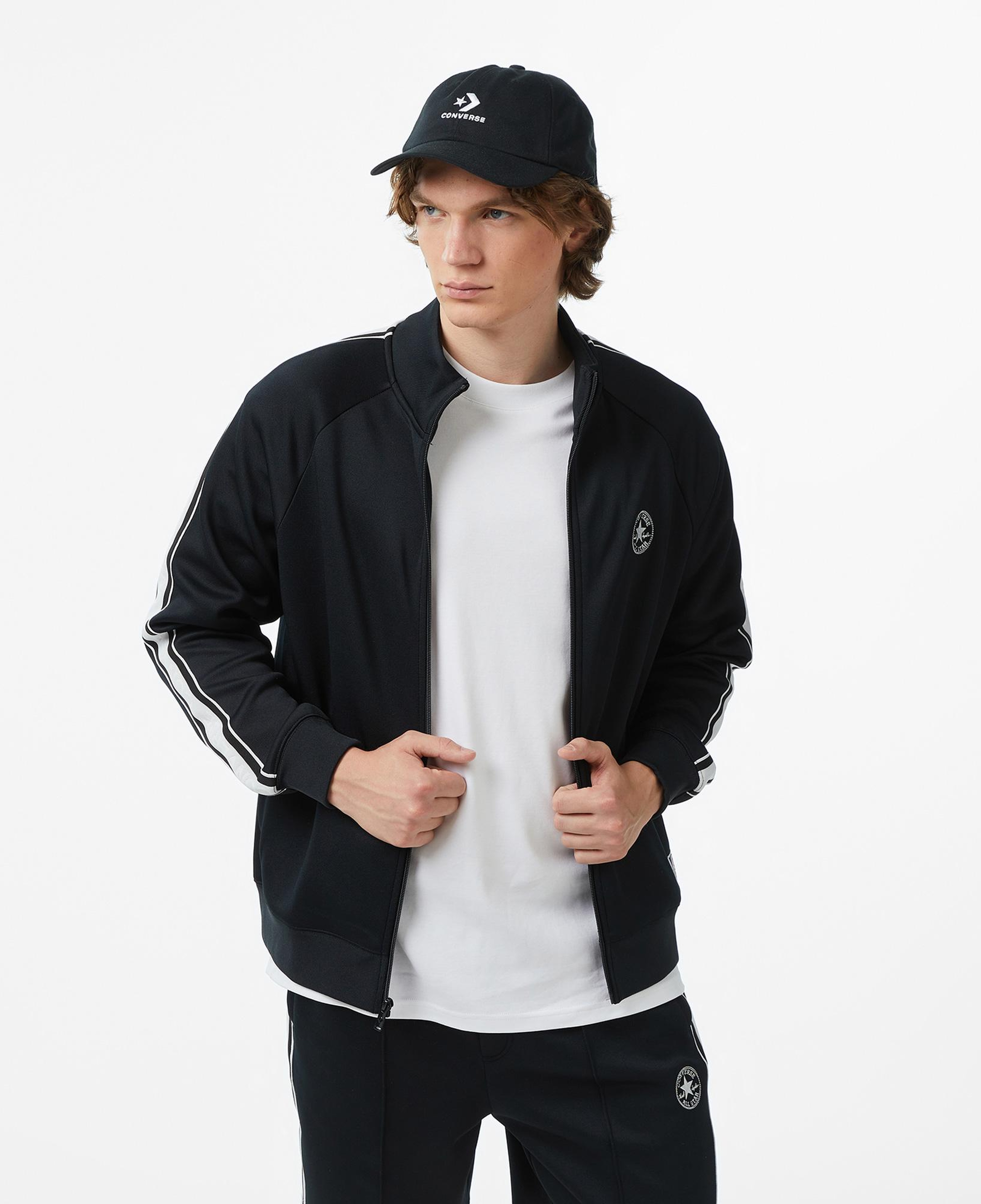 Converse Erkek Siyah Fermuarlı Sweatshirt