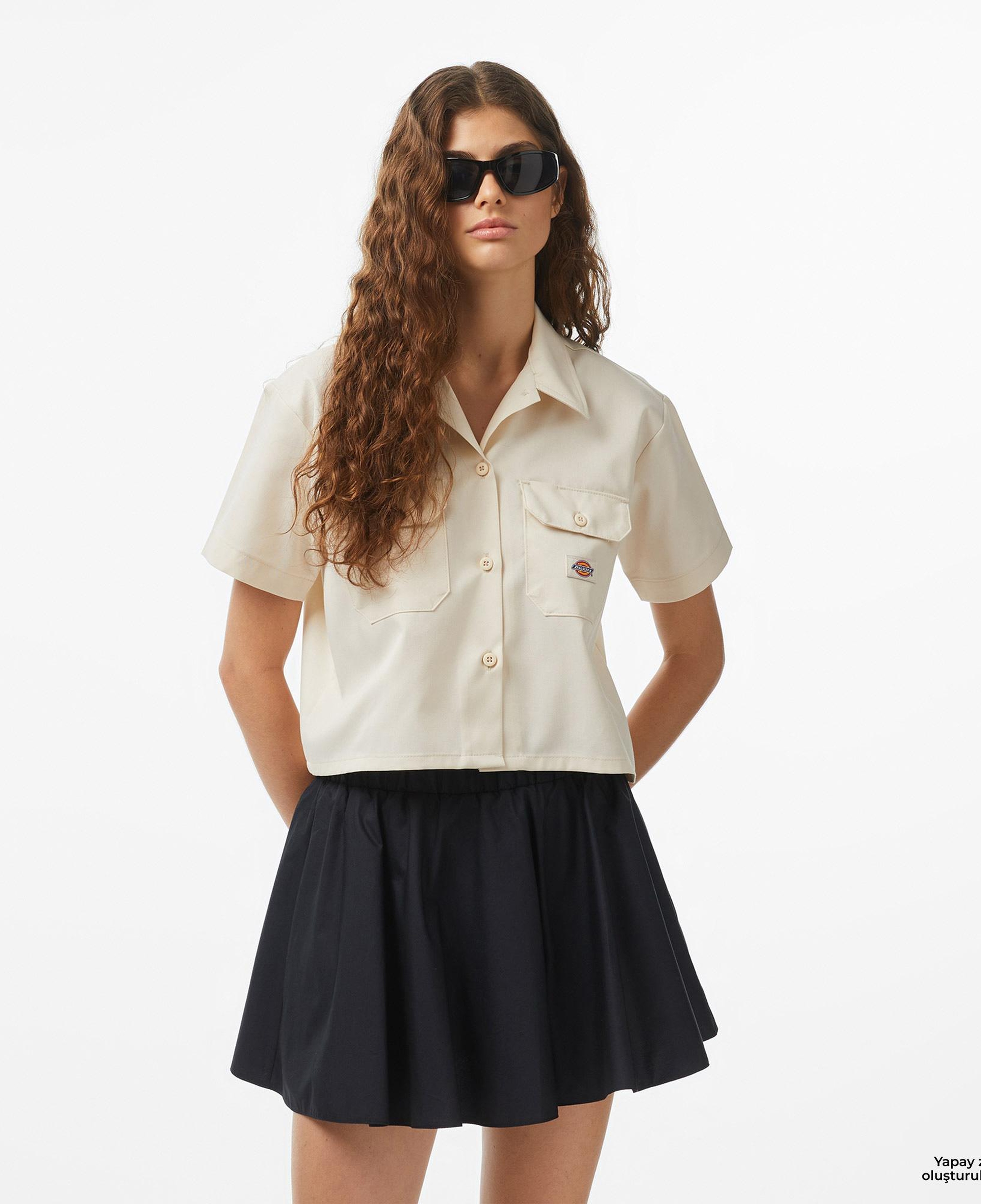 Dickies Ss Cropped Work Kadın Gri Gömlek