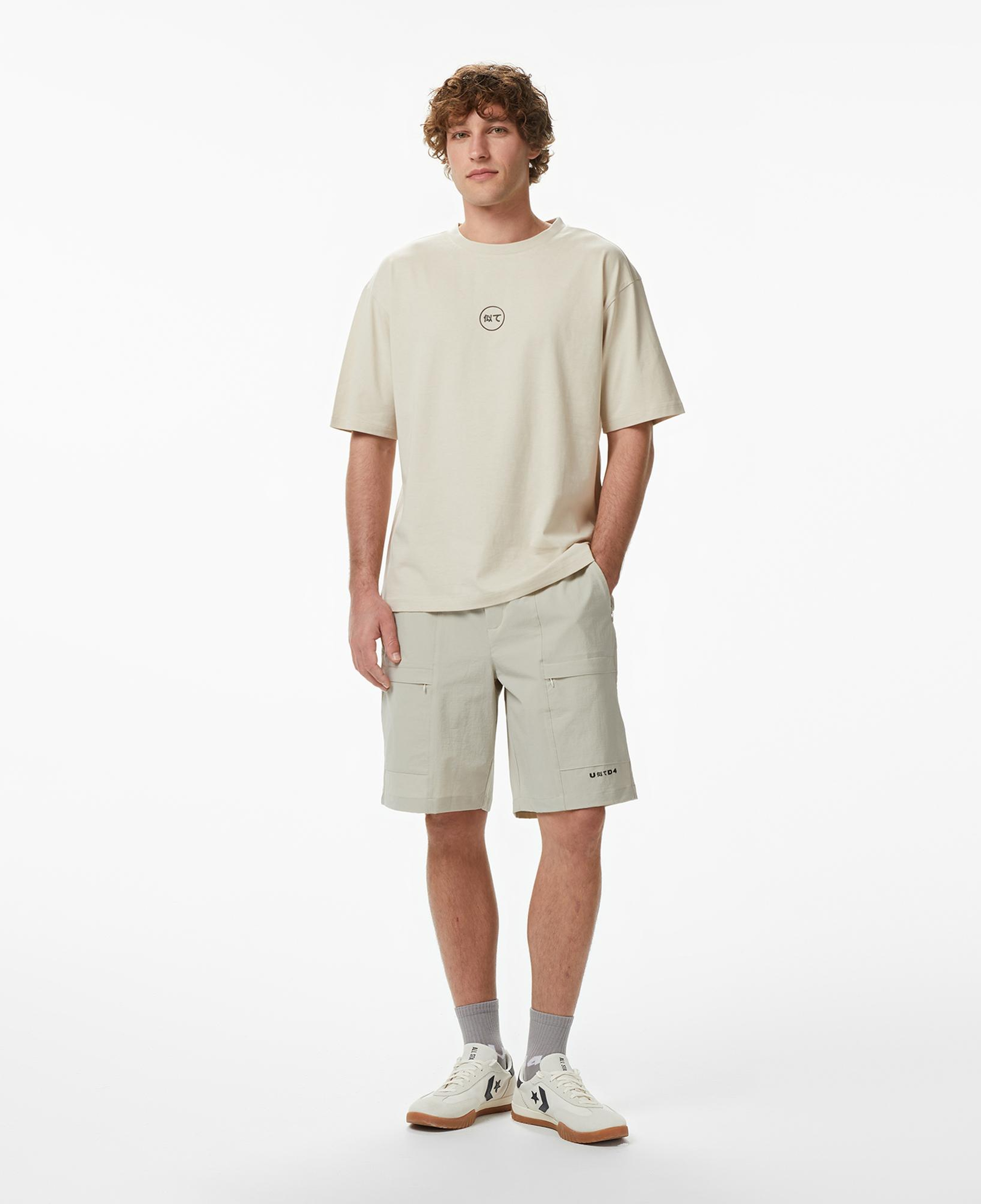 UNITED4 Regular Fit Erkek Krem T-Shirt