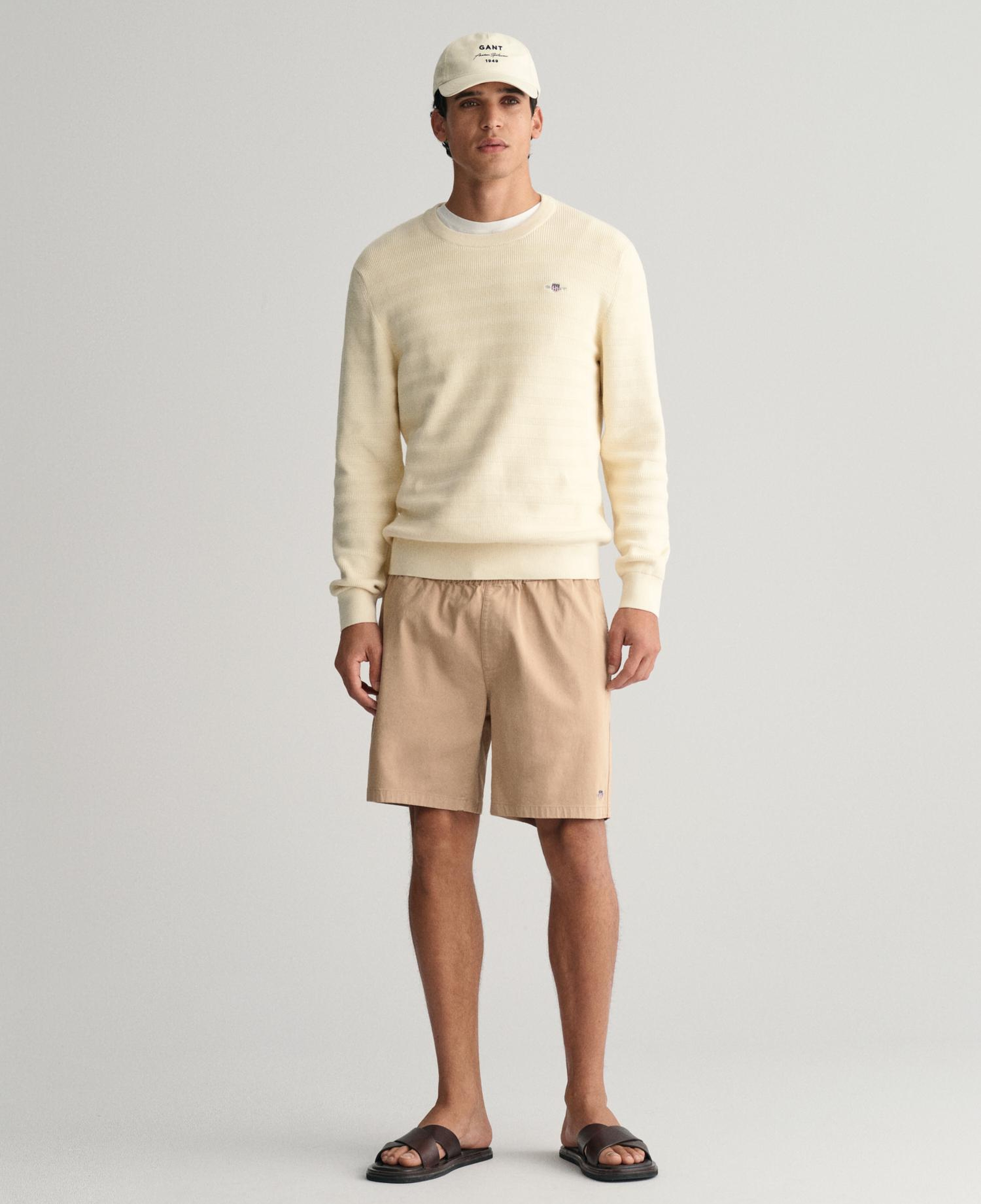 GANT Erkek Krem Regular Fit Bisiklet Yaka Kazak