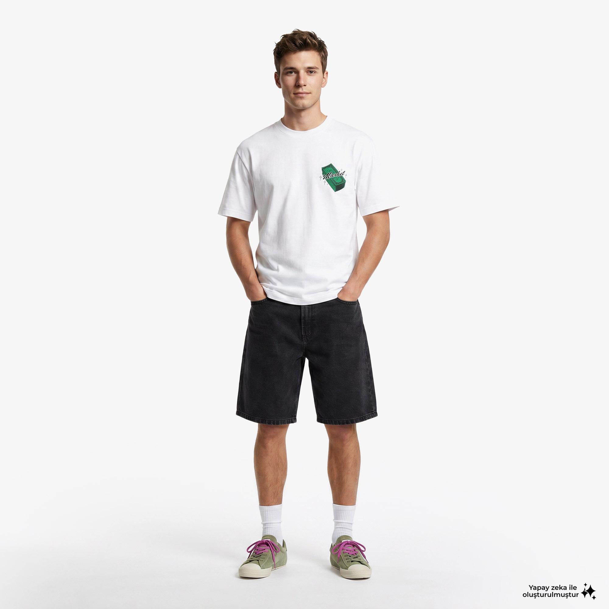 Market Call My Plug Erkek Beyaz T-Shirt