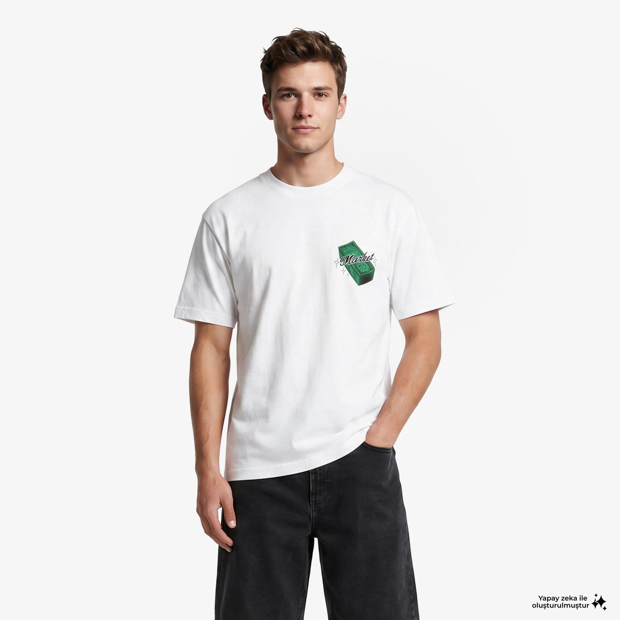Market Call My Plug Erkek Beyaz T-Shirt