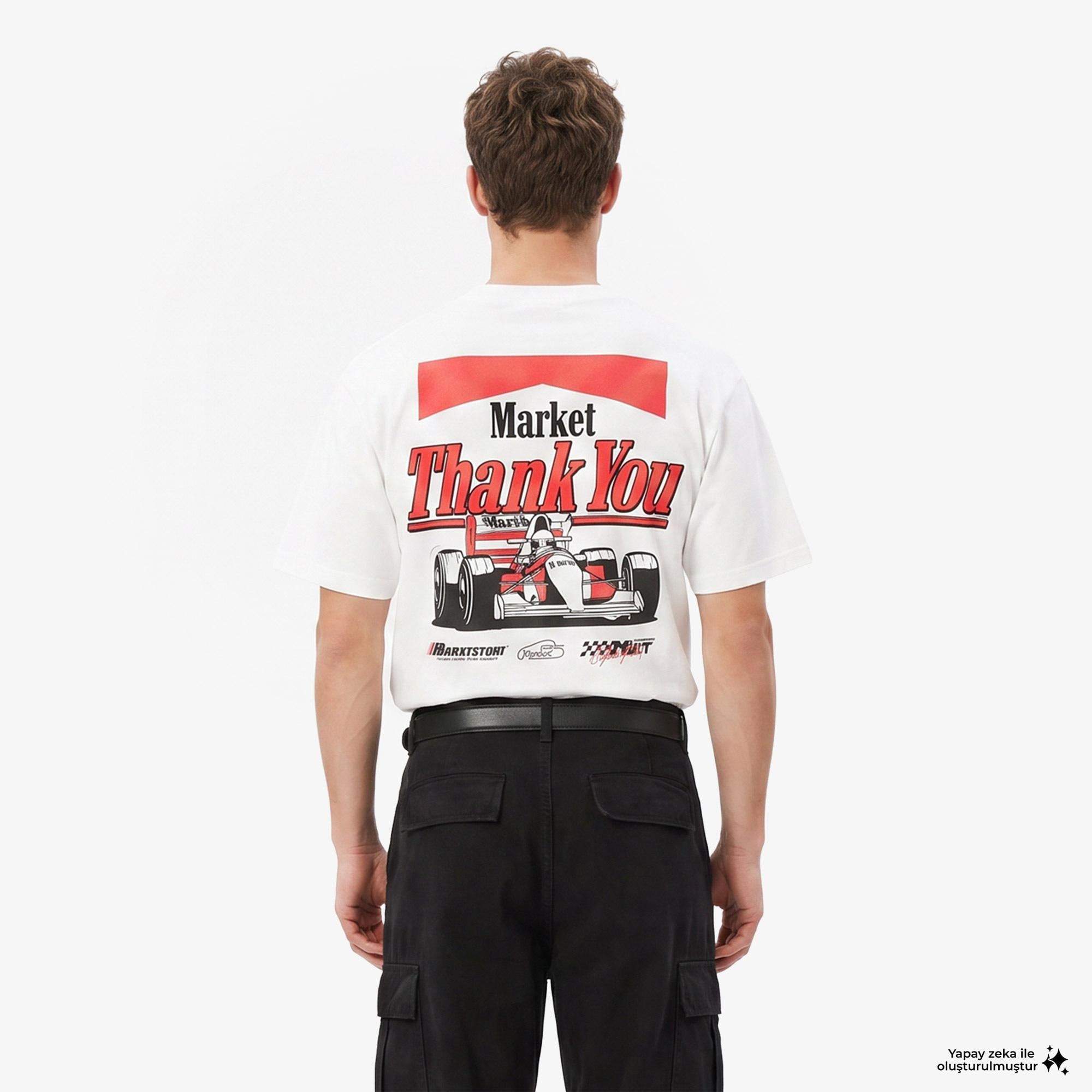 Market Have A Nice Race Erkek Beyaz T-Shirt