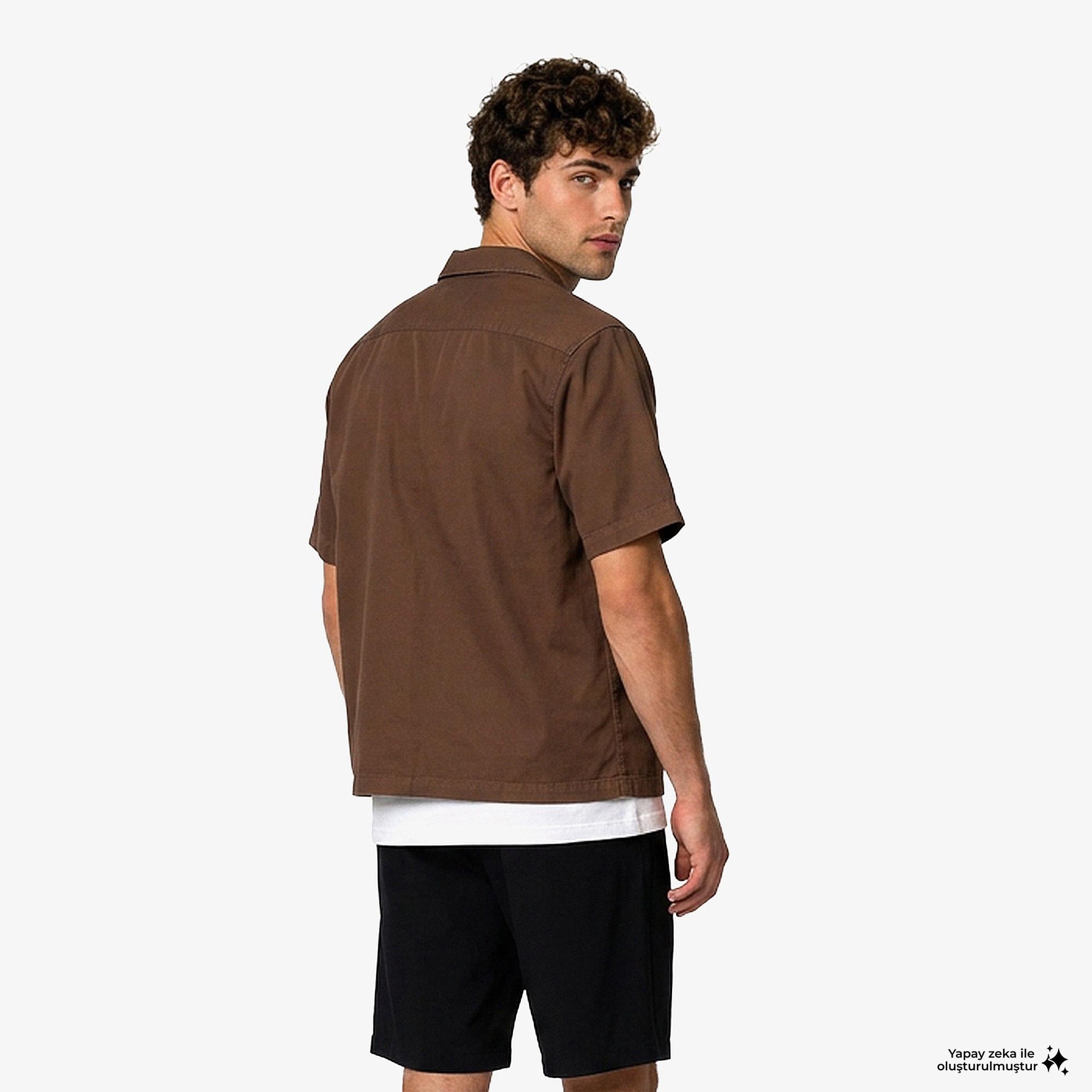 Dickies 246 Garment Dyed Erkek Kahverengi Gömlek