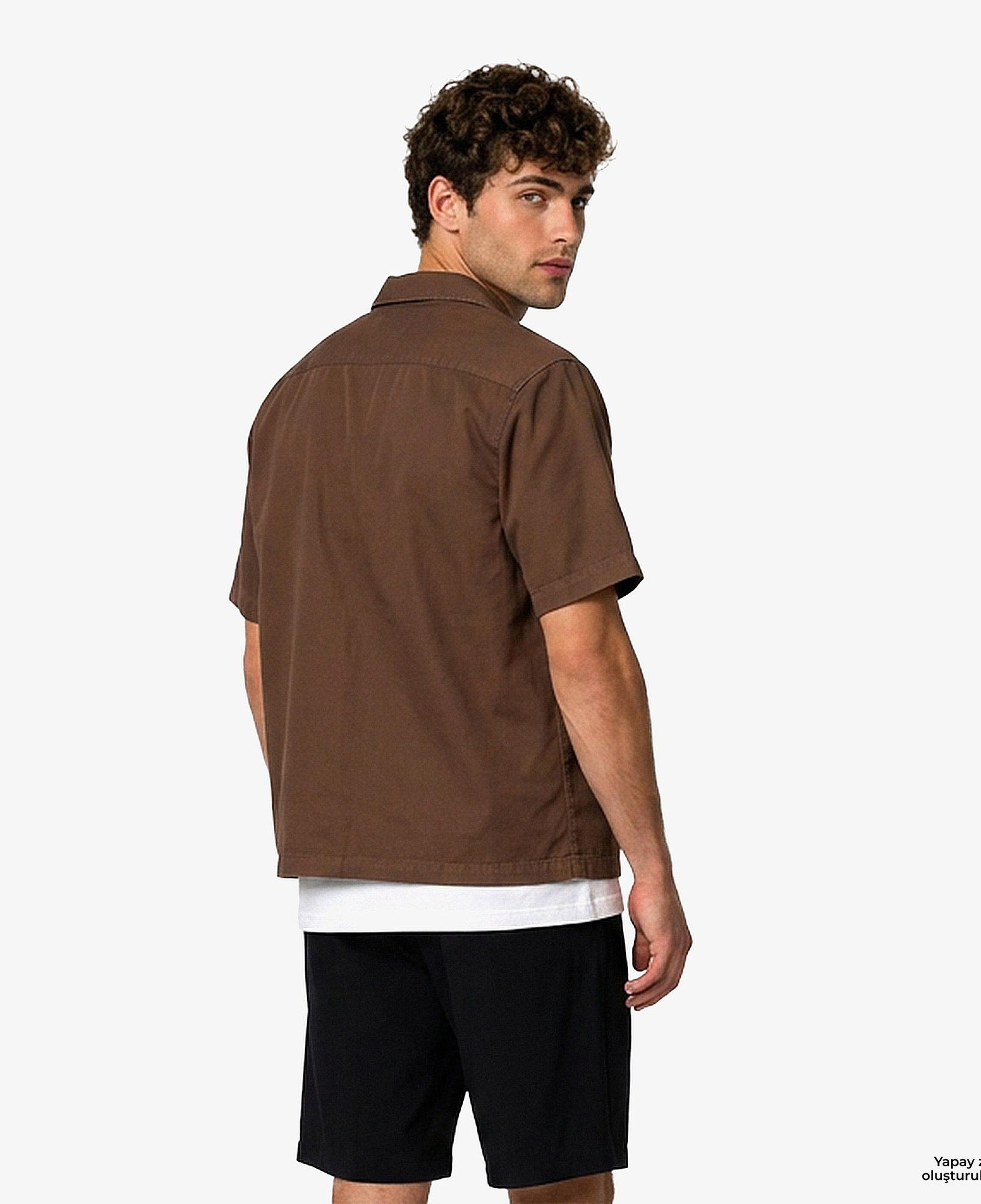 Dickies 246 Garment Dyed Erkek Kahverengi Gömlek