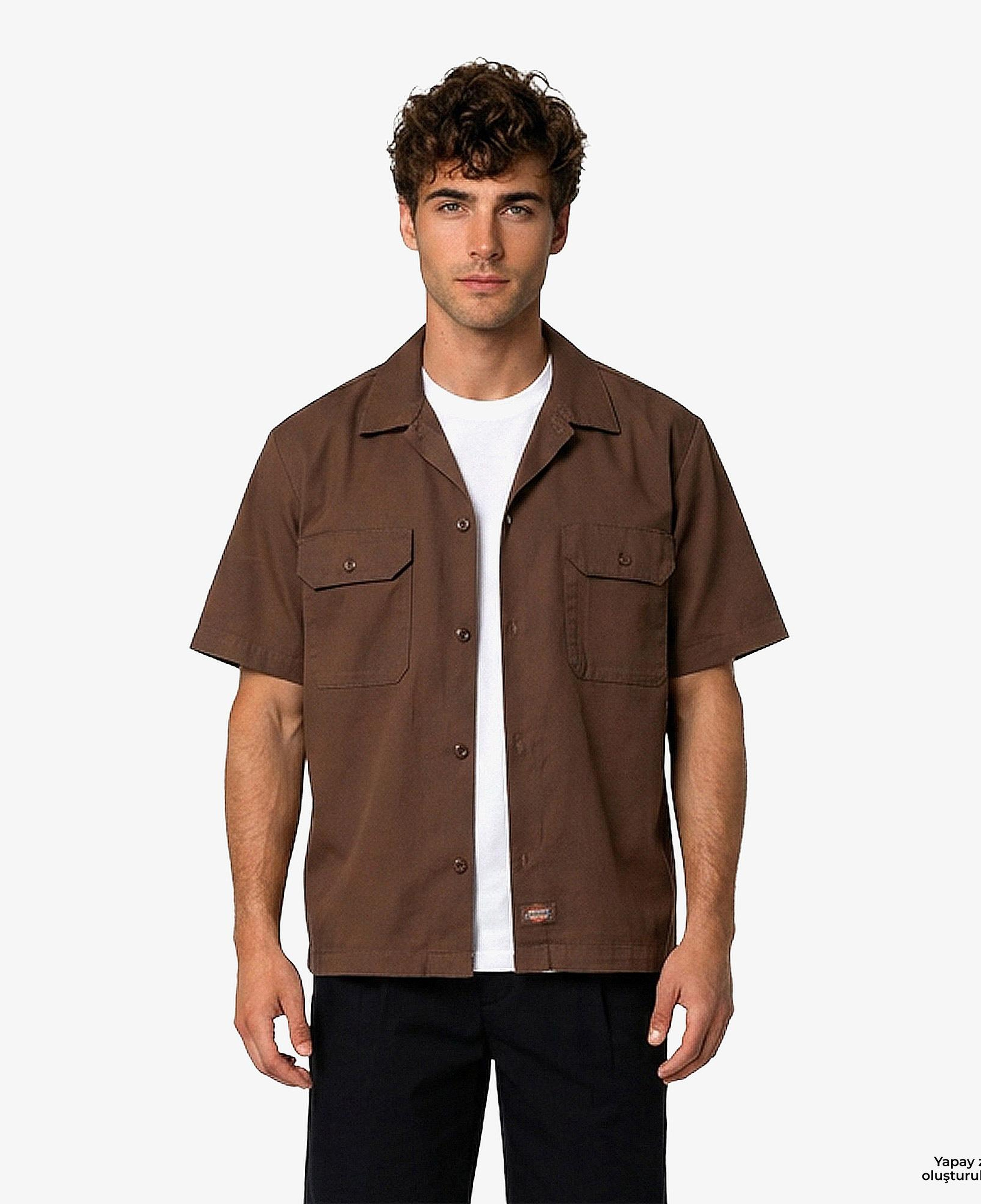Dickies 246 Garment Dyed Erkek Kahverengi Gömlek