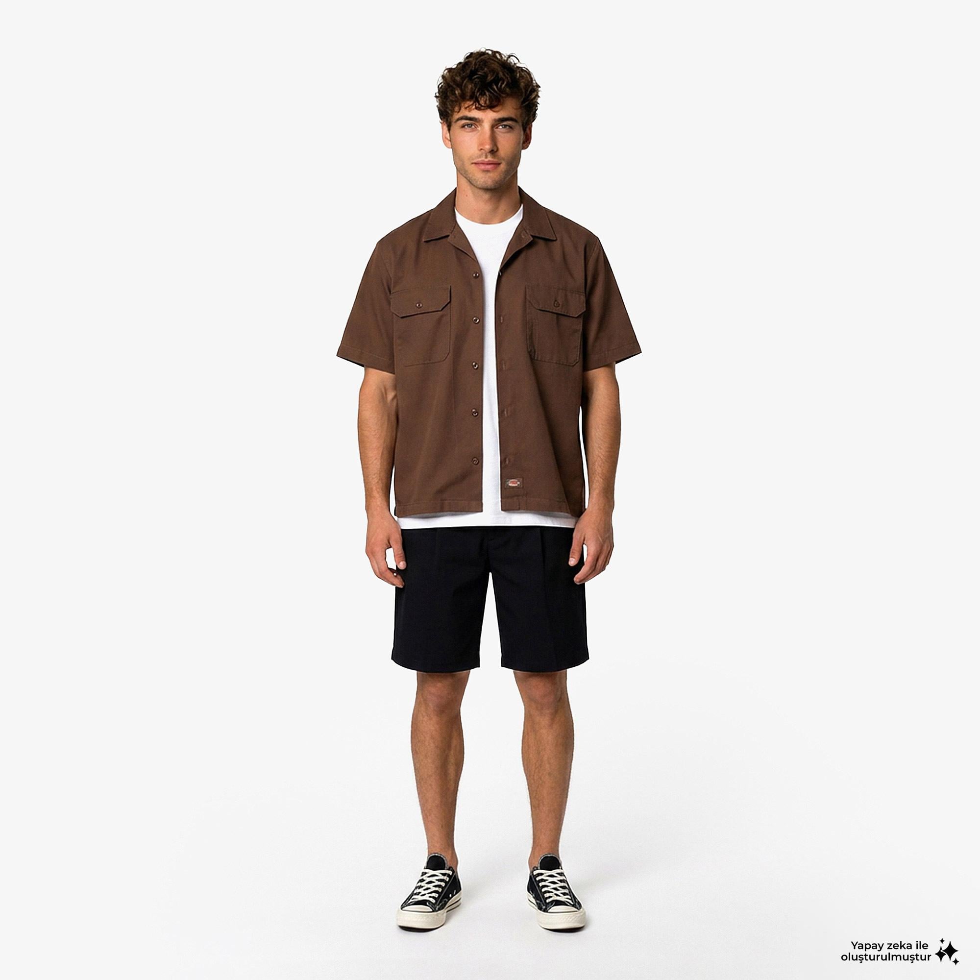 Dickies 246 Garment Dyed Erkek Kahverengi Gömlek