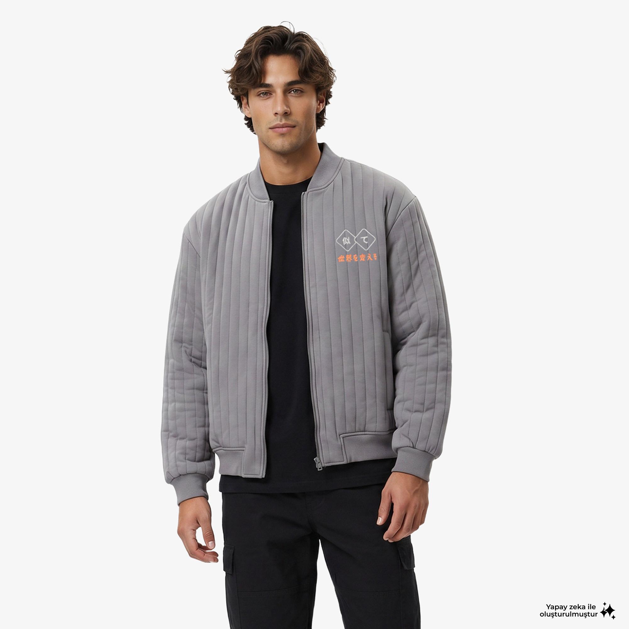 UNITED4 Regular Fit Erkek Gri Mont