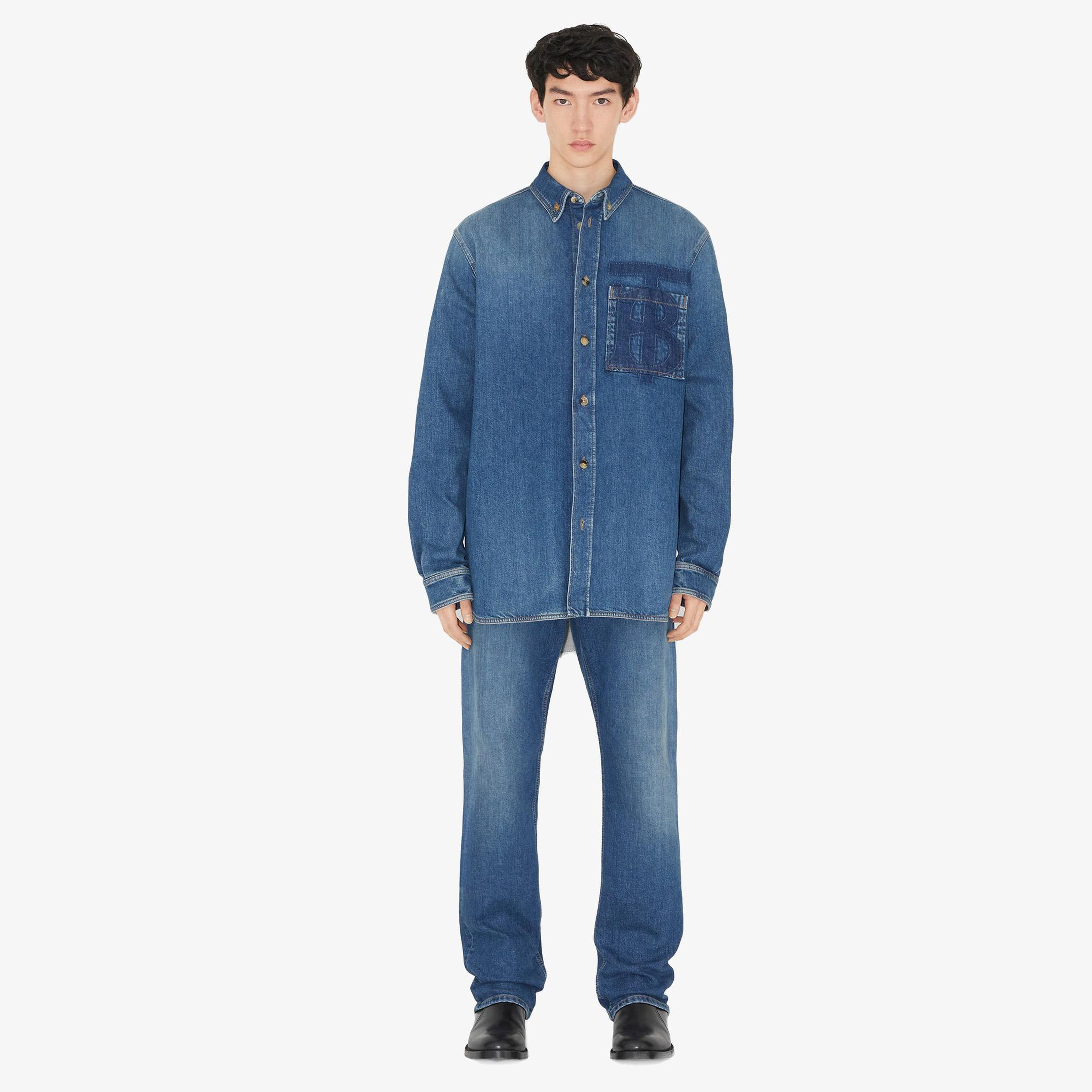 Burberry Erkek Mavi Jean