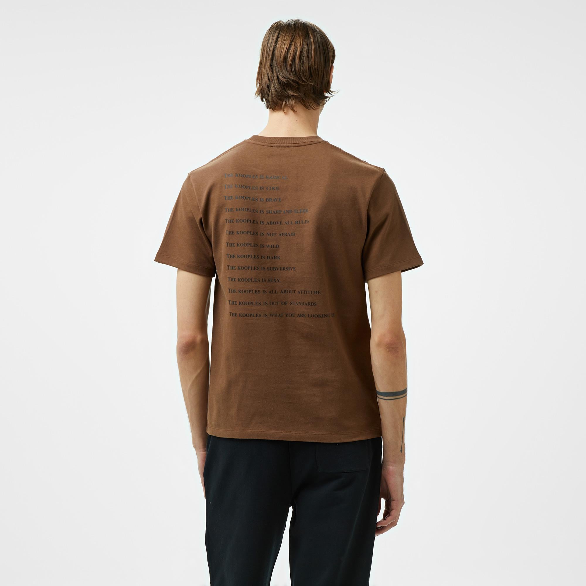 THE KOOPLES ERKEK KAHVERENGİ T-SHIRT