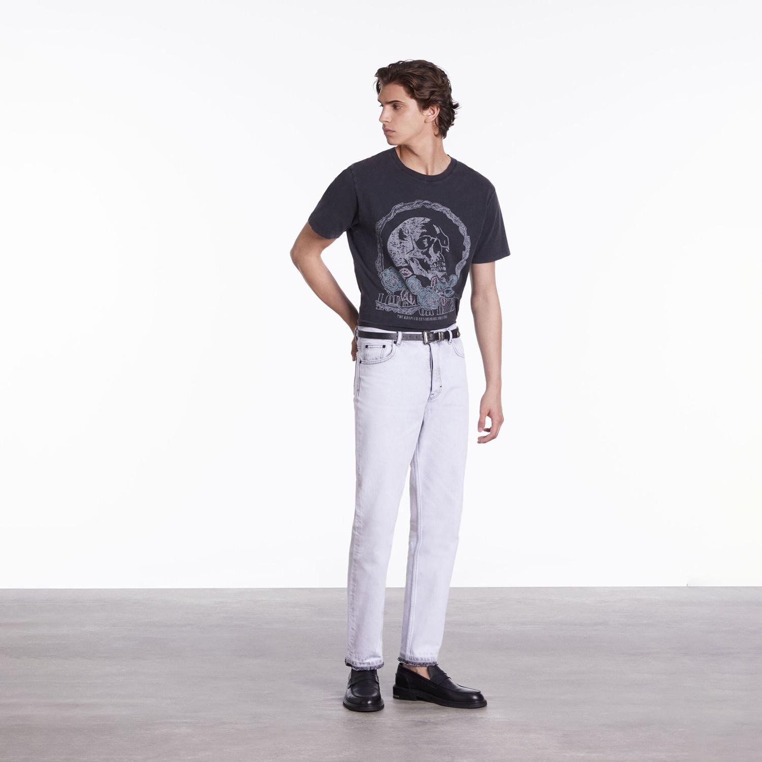 THE KOOPLES ERKEK BİSİKLET YAKA BASKILI SİYAH T-SHIRT