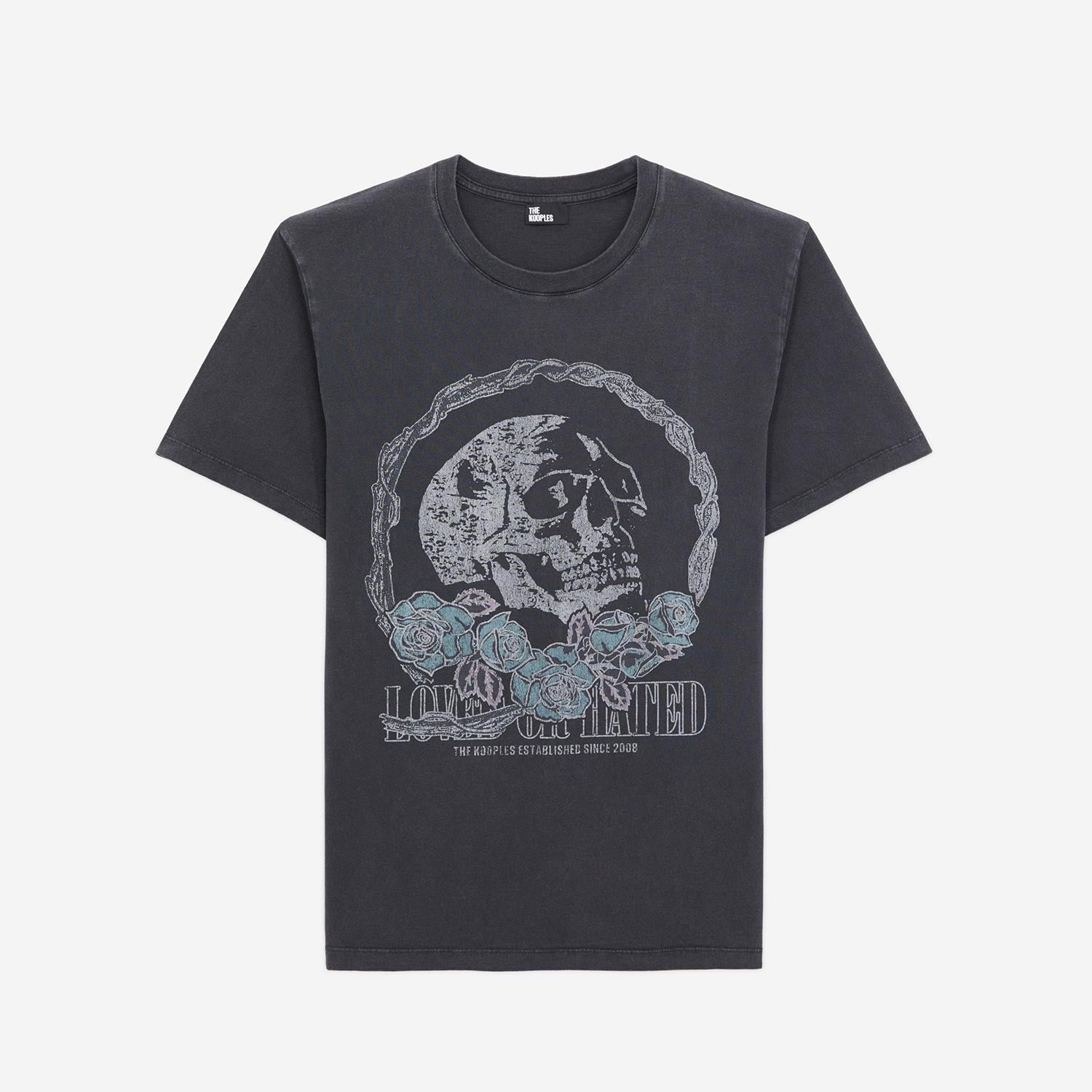 THE KOOPLES ERKEK BİSİKLET YAKA BASKILI SİYAH T-SHIRT