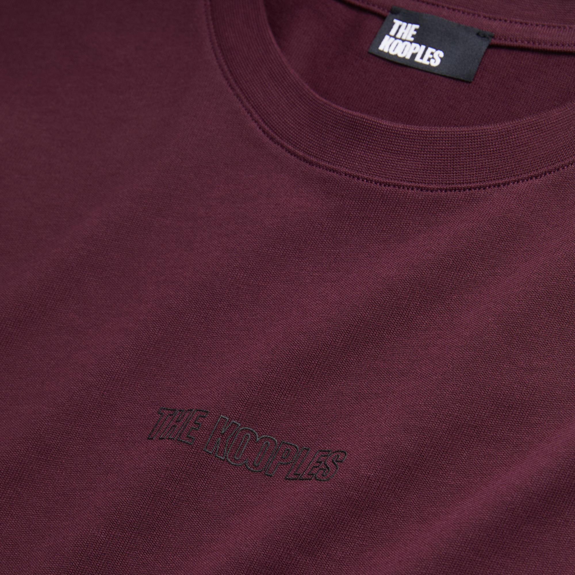 THE KOOPLES ERKEK BİSİKLET YAKA KISA KOLLU BASKILI BORDO T-SHIRT