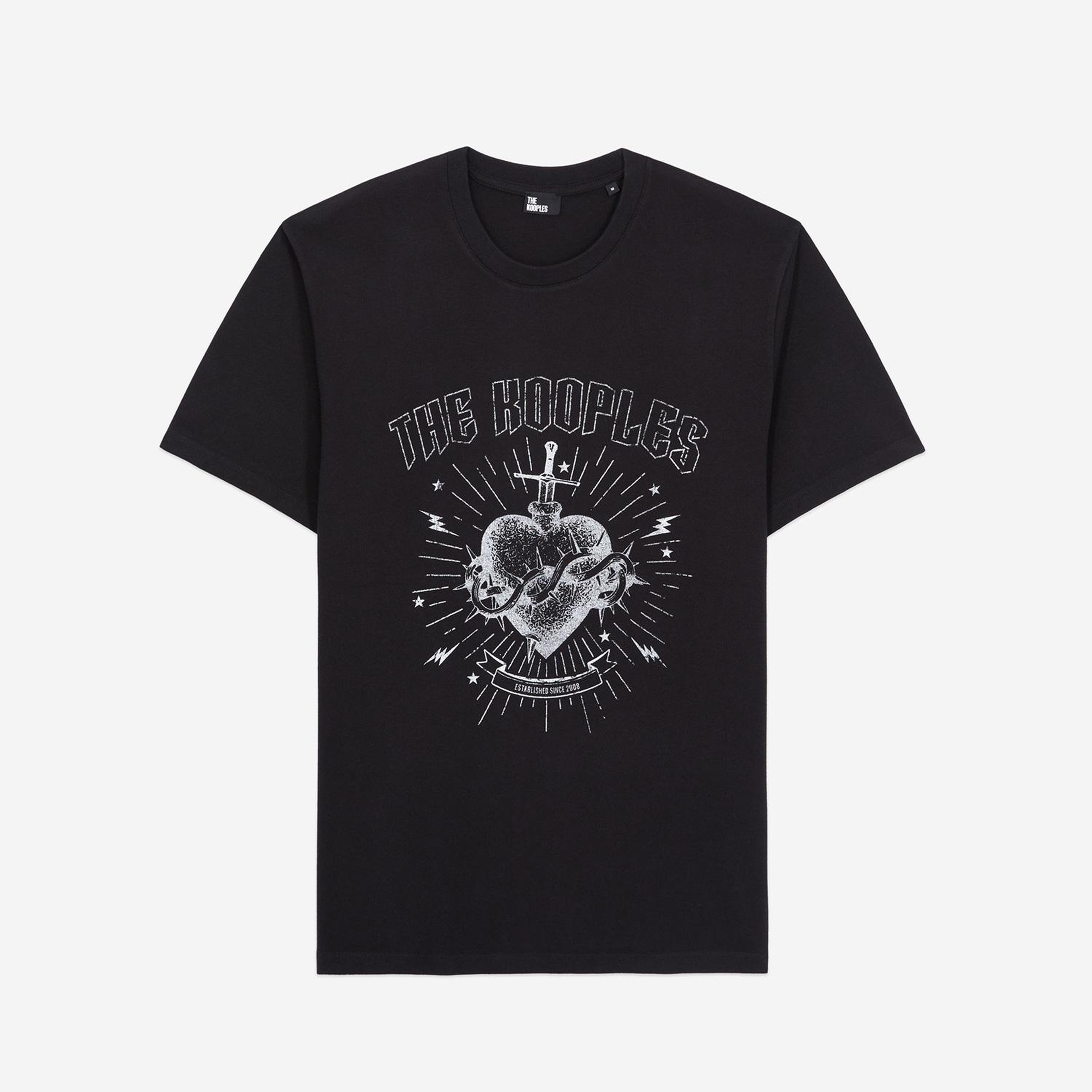 THE KOOPLES ERKEK BİSİKLET YAKA KISA KOLLU SİYAH T-SHIRT