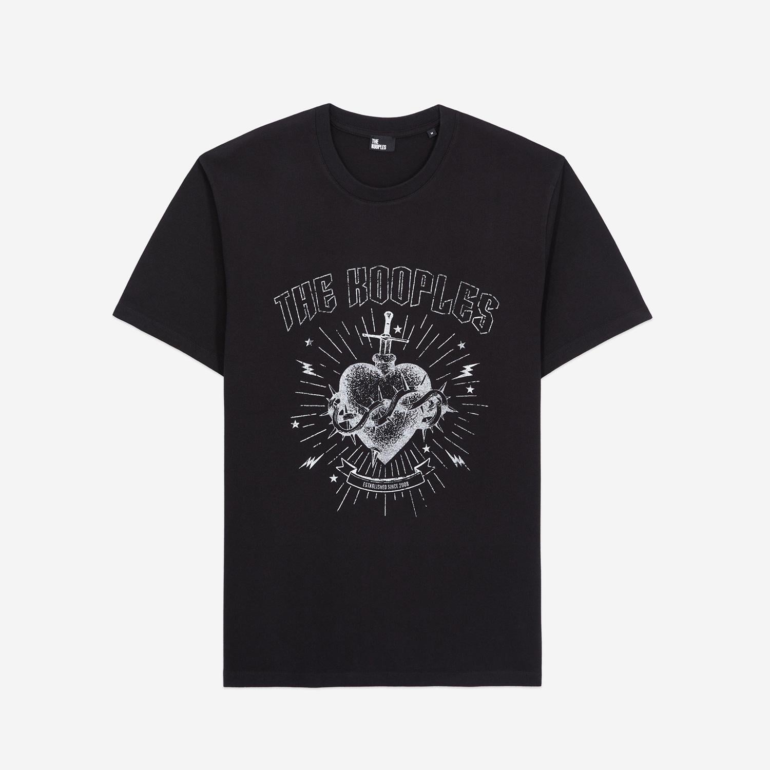 THE KOOPLES ERKEK BİSİKLET YAKA KISA KOLLU SİYAH T-SHIRT