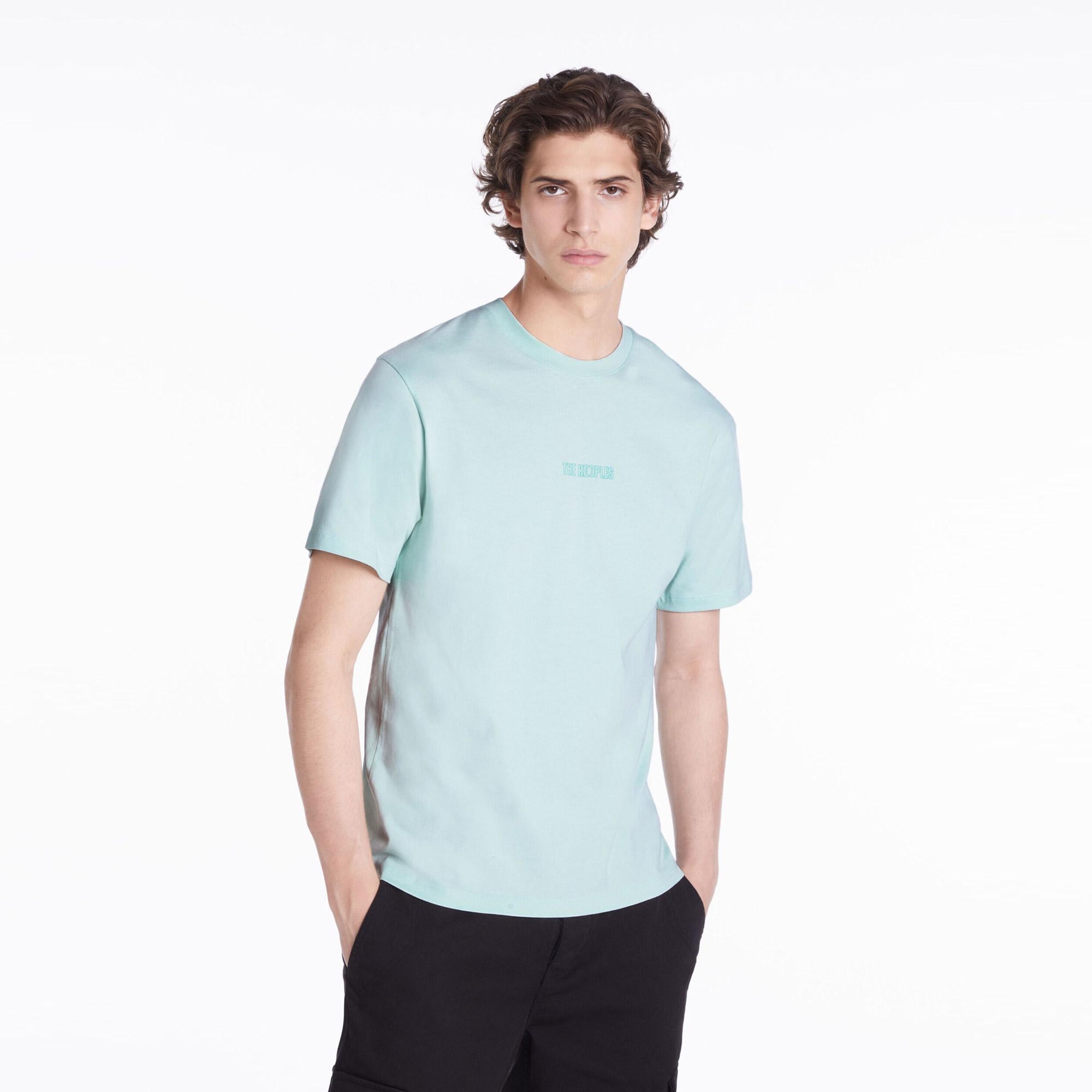 The Kooples Classic Logo Erkek Su Yeşili T-Shirt
