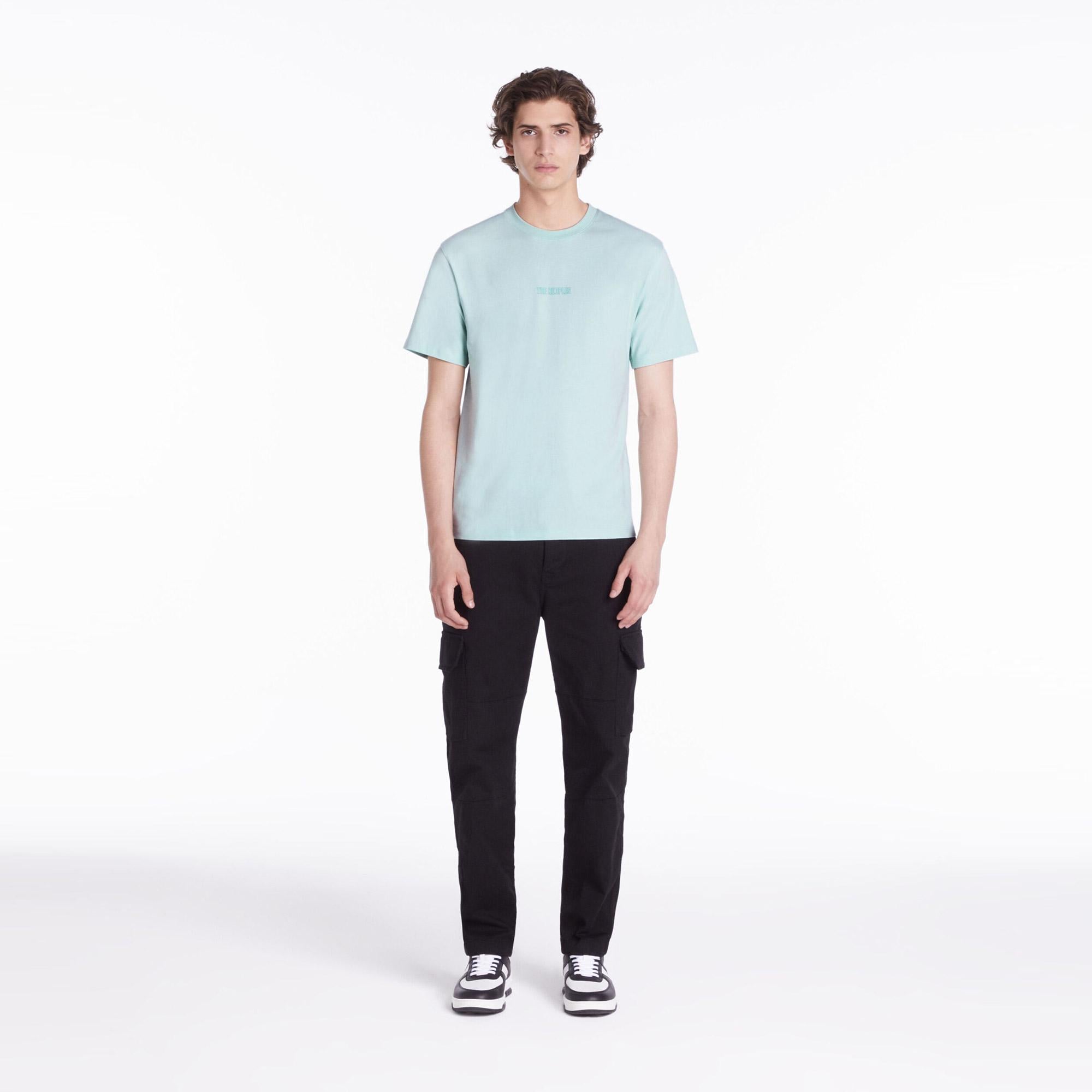 The Kooples Classic Logo Erkek Su Yeşili T-Shirt