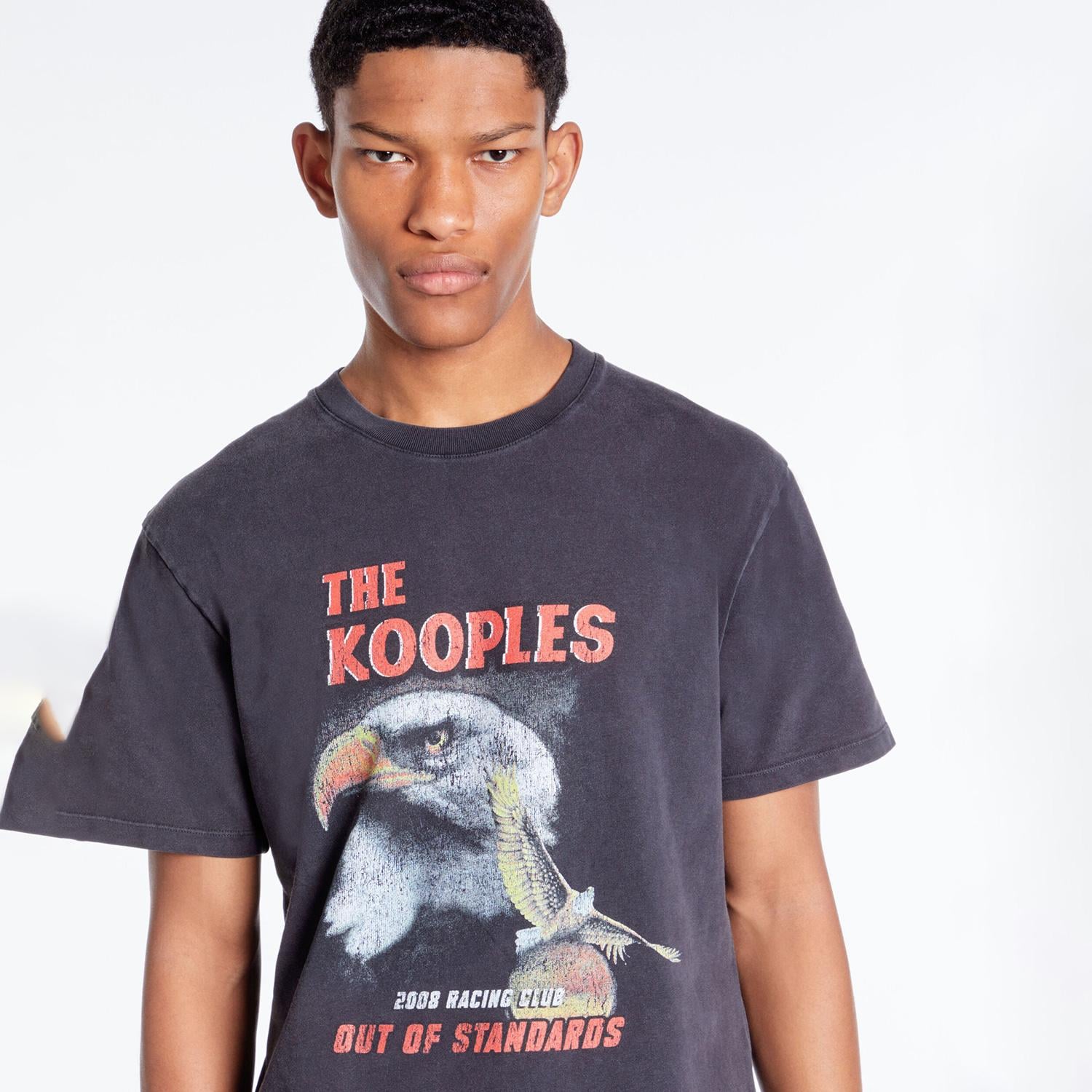 THE KOOPLES ERKEK BASKILI KISA KOLLU BİSİKLET YAKA SİYAH T-SHIRT