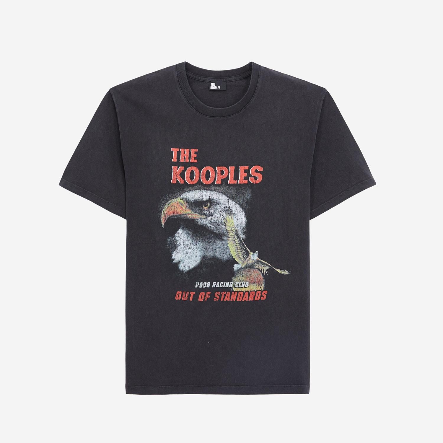 THE KOOPLES ERKEK BASKILI KISA KOLLU BİSİKLET YAKA SİYAH T-SHIRT