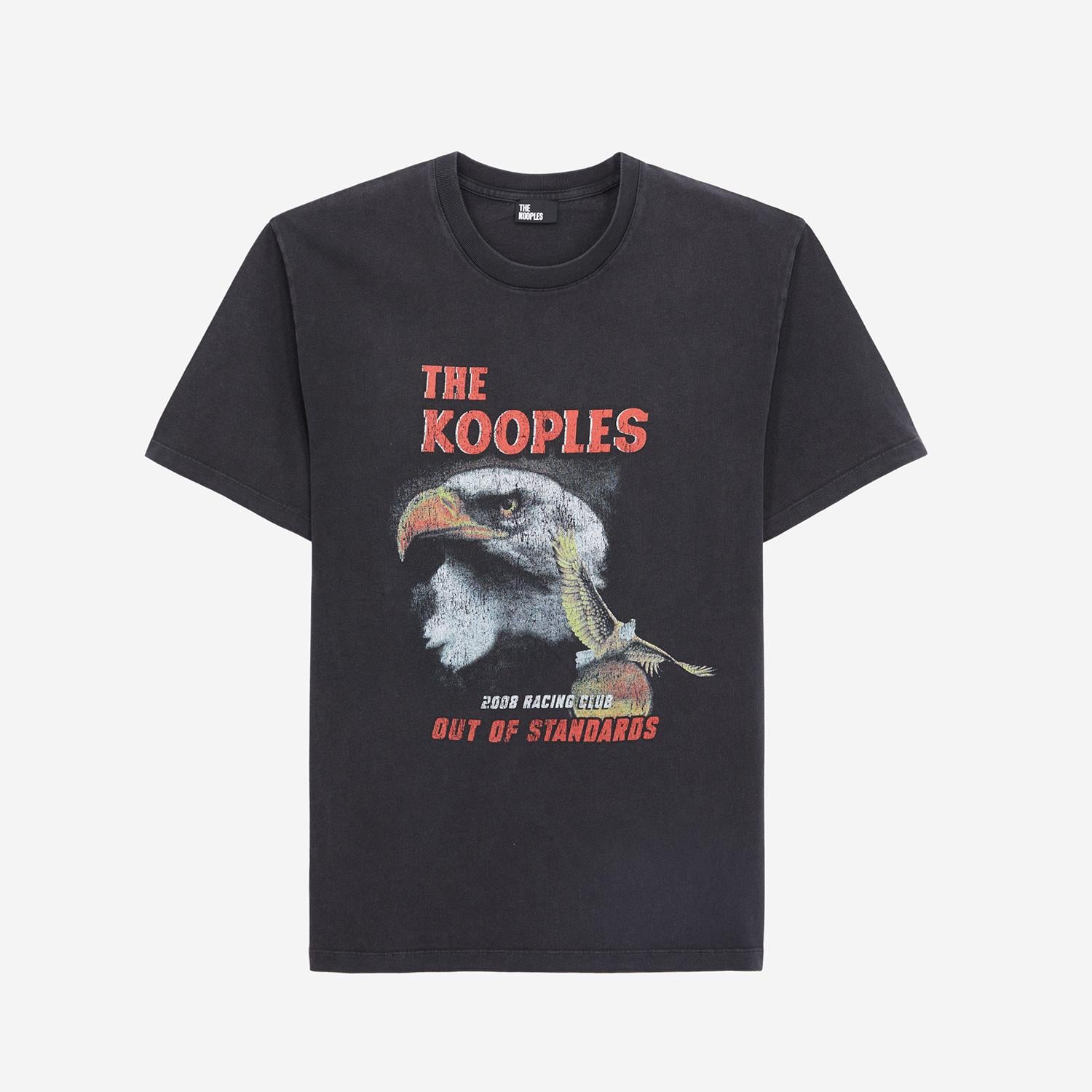 THE KOOPLES ERKEK BASKILI KISA KOLLU BİSİKLET YAKA SİYAH T-SHIRT